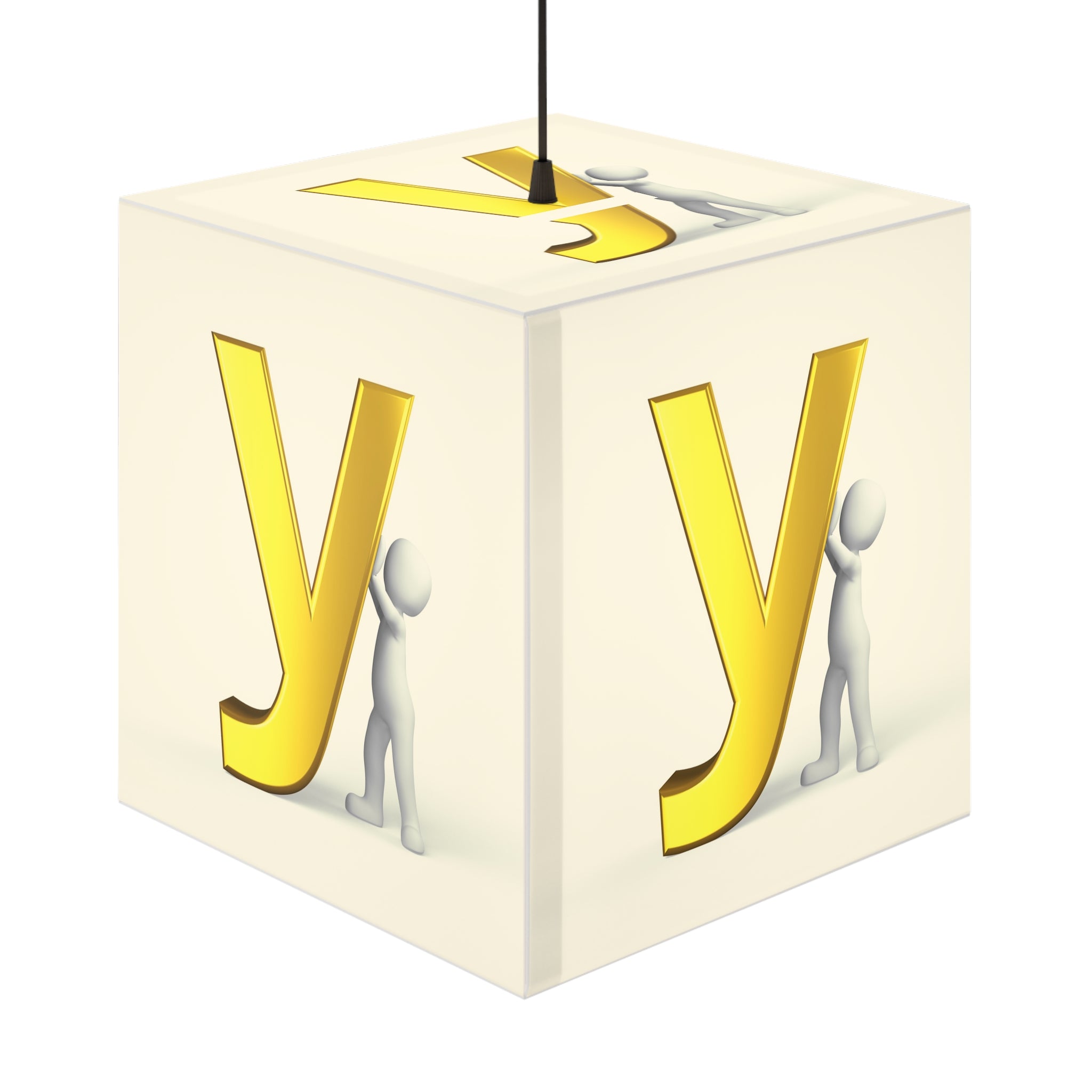 Gold Letter Y Light Cube Lamp | Alphabet Nursery Hanging Light