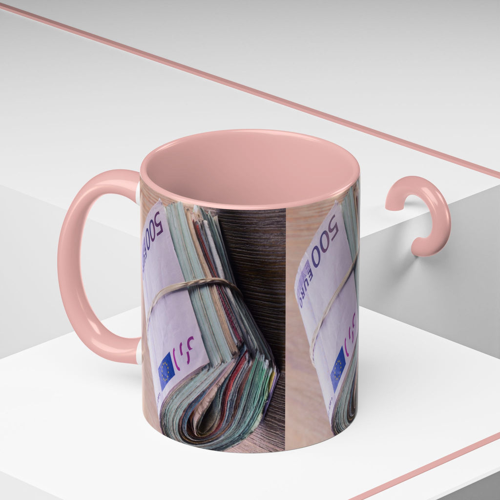 Rolled Euro Banknotes Mug | Accent Coffee Mug 11oz or 15oz