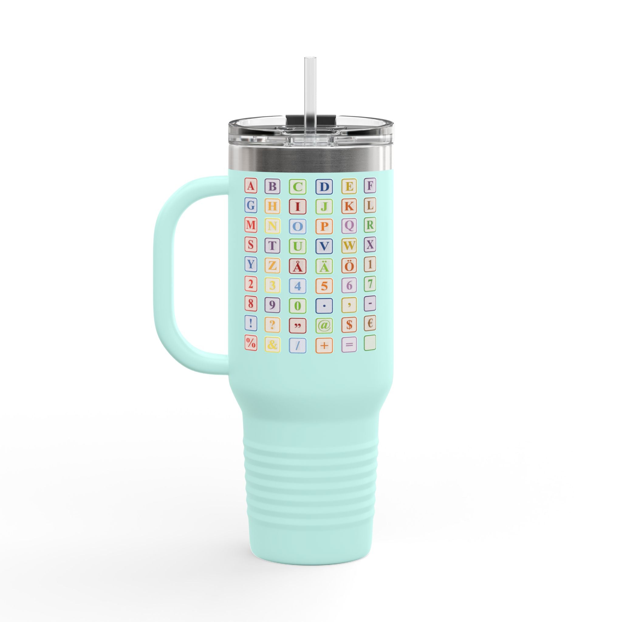Pastel Baby Blocks Alphabet, Travel Mug