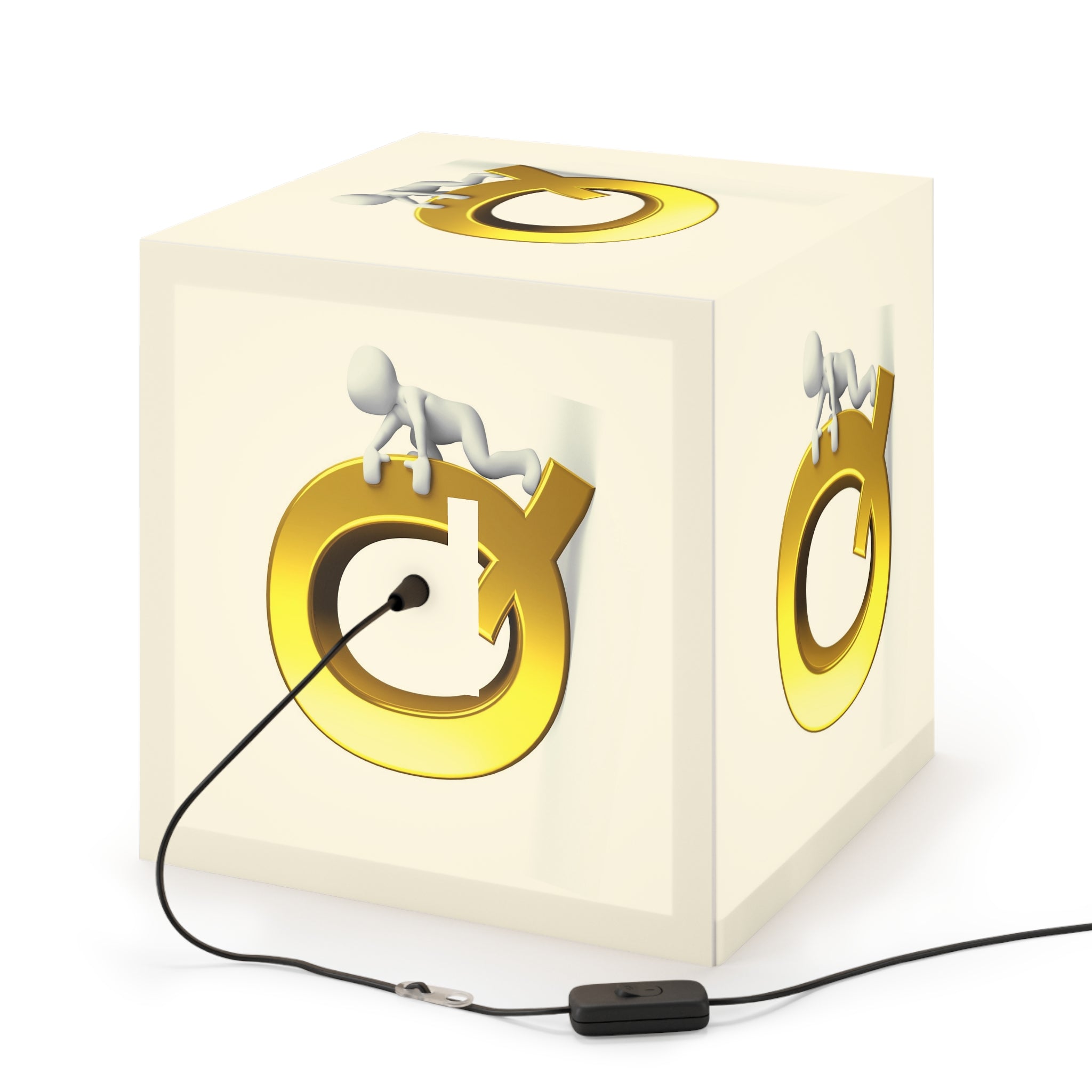 Gold Letter Q cube lamp Light Cube | Initial monogram lighting