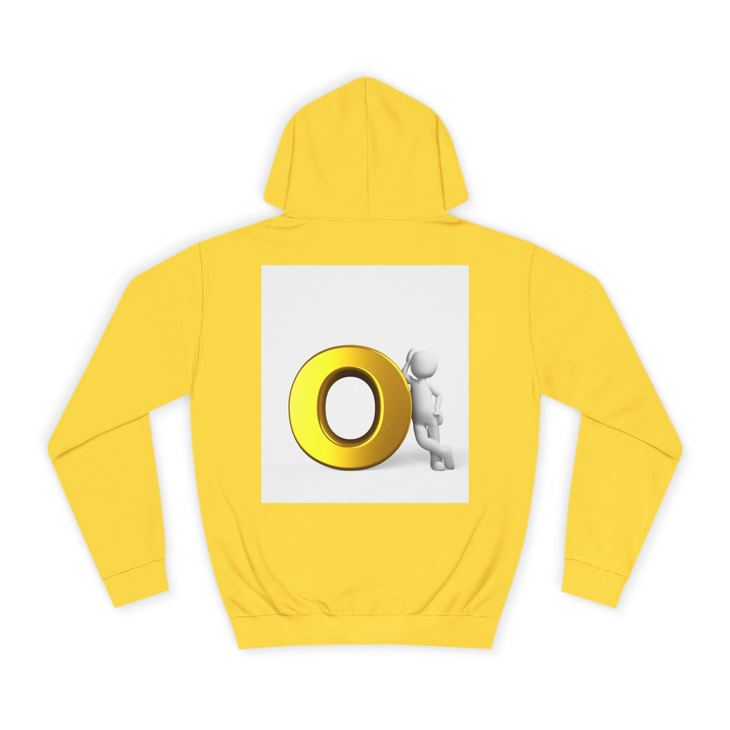 Gold O Letter with 3D Figure Hoodie | Monogram O Sweatshirt