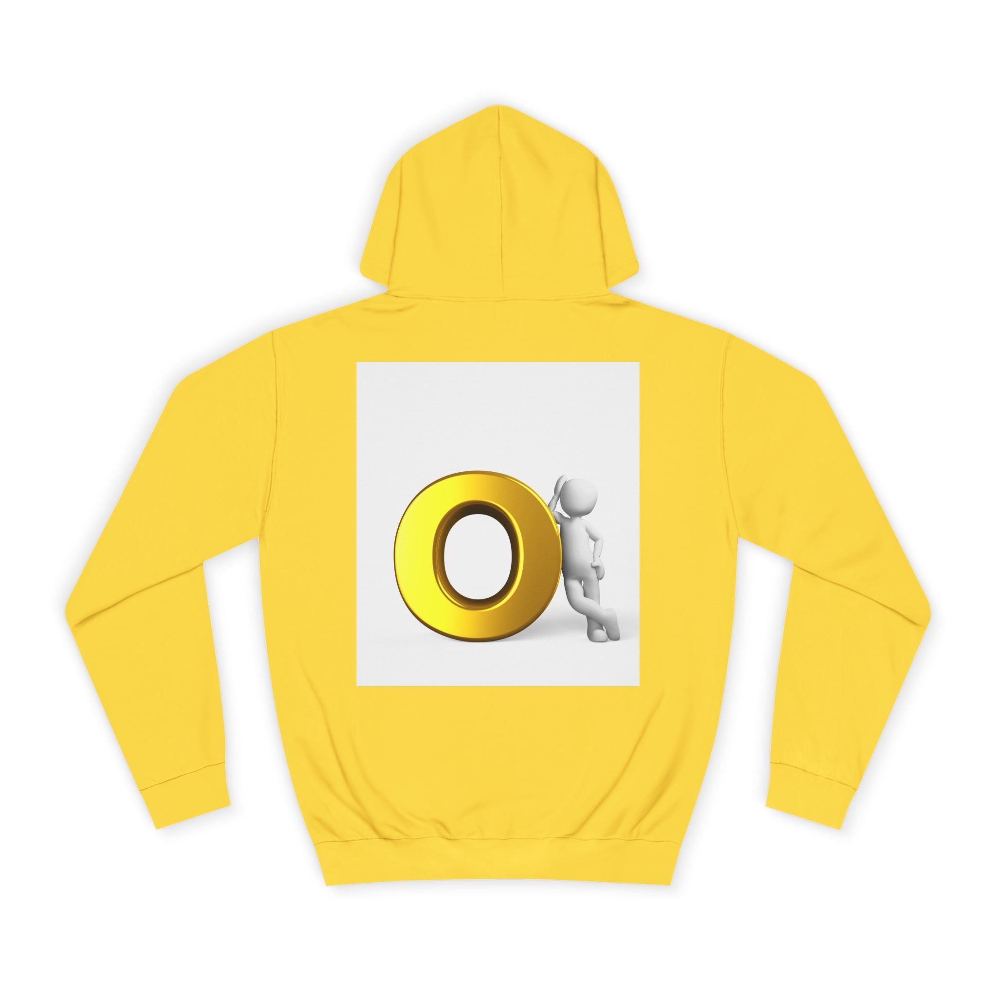 Gold O Letter with 3D Figure Hoodie | Monogram O Sweatshirt