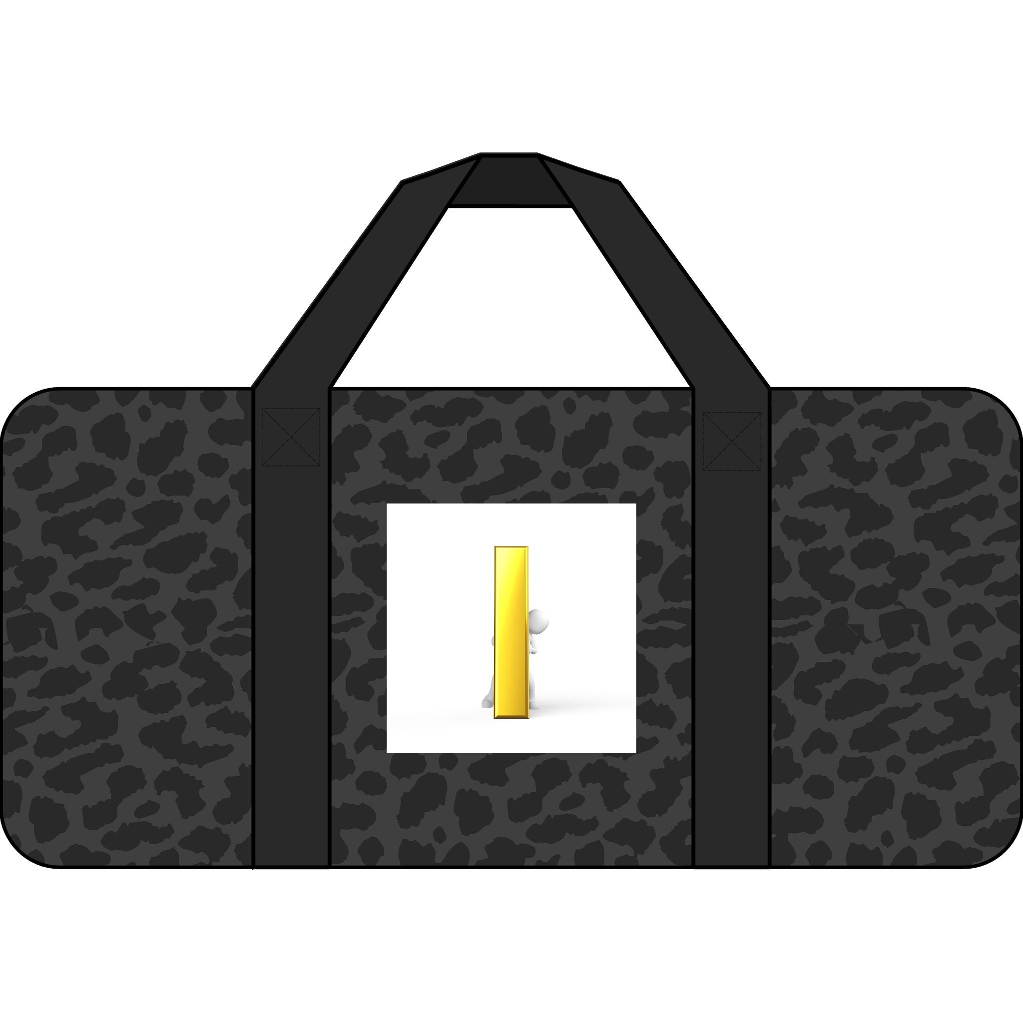 Yellow Letter i Character Duffel Bag | Checkerboard or Camouflage Strap Options