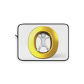 3D Figure Inside Gold Letter O Laptop Sleeve | Minimal Geometric Tech Case