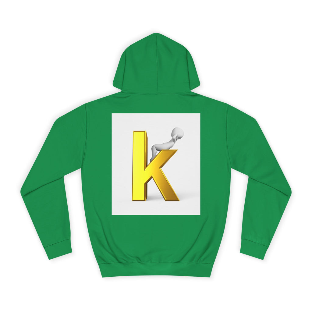Gold 3D Letter K Hoodie | Monogram Initial K Sweatshirt