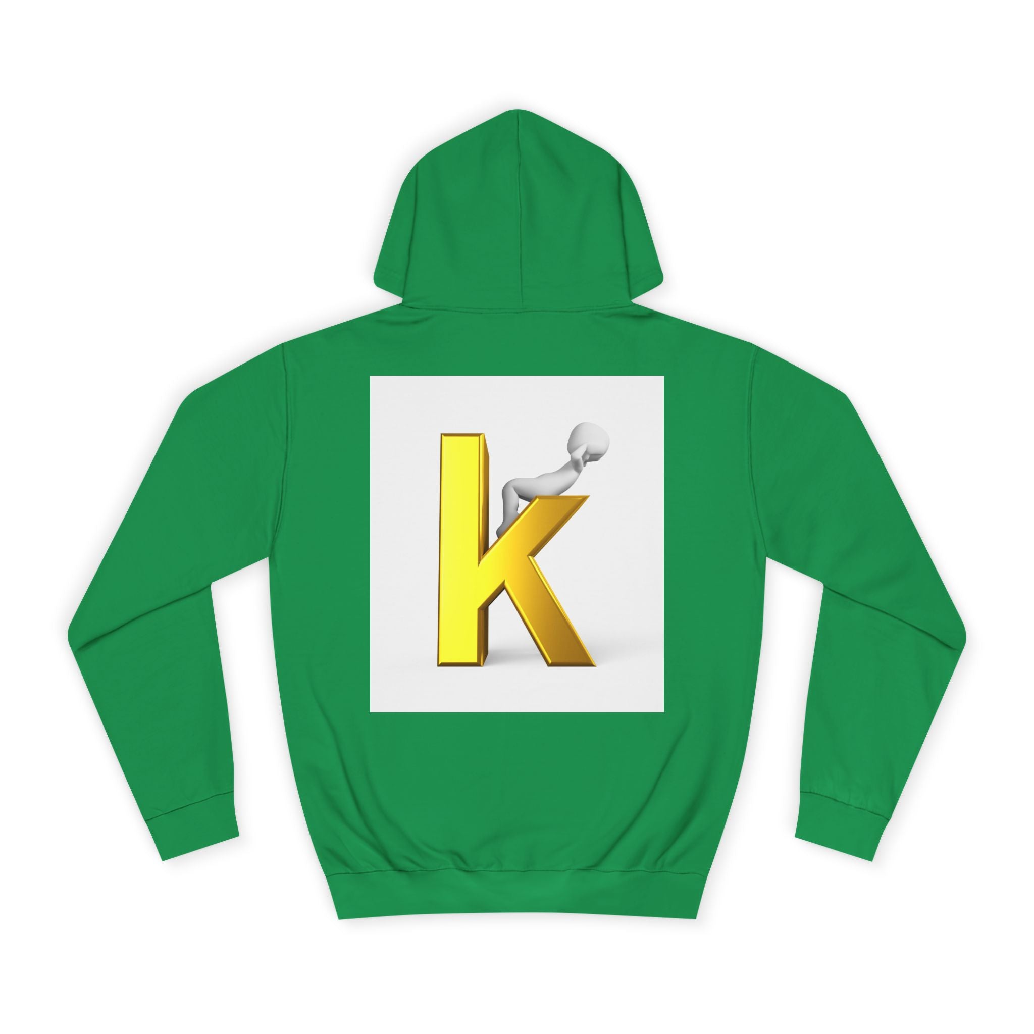 Gold 3D Letter K Hoodie | Monogram Initial K Sweatshirt