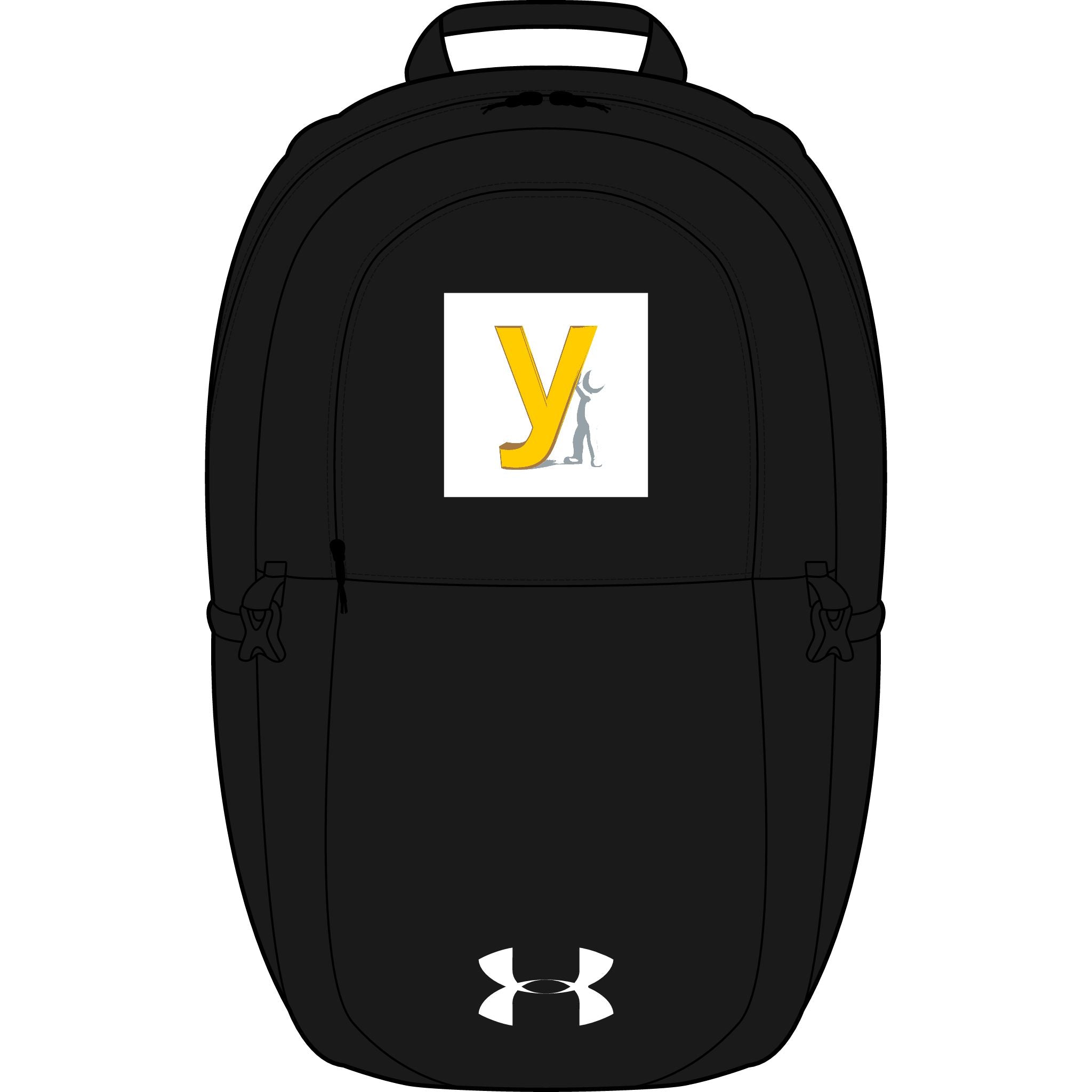 Yellow Y Monogram with Golfer Backpack | Embroidered Sports Backpack