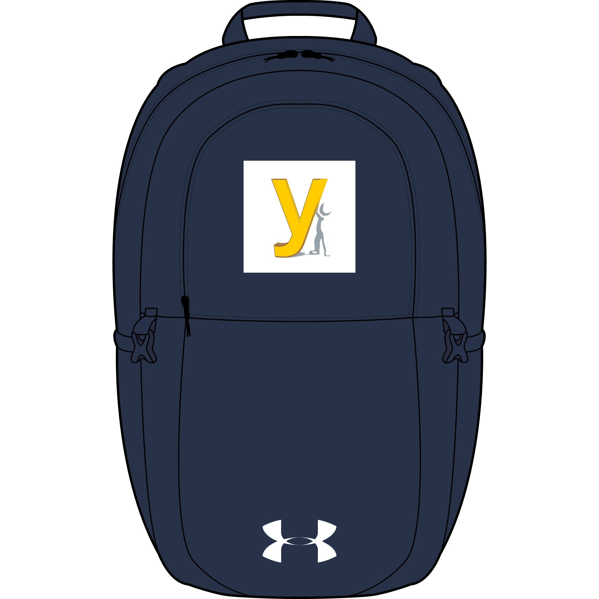 Yellow Y Monogram with Golfer Backpack | Embroidered Sports Backpack