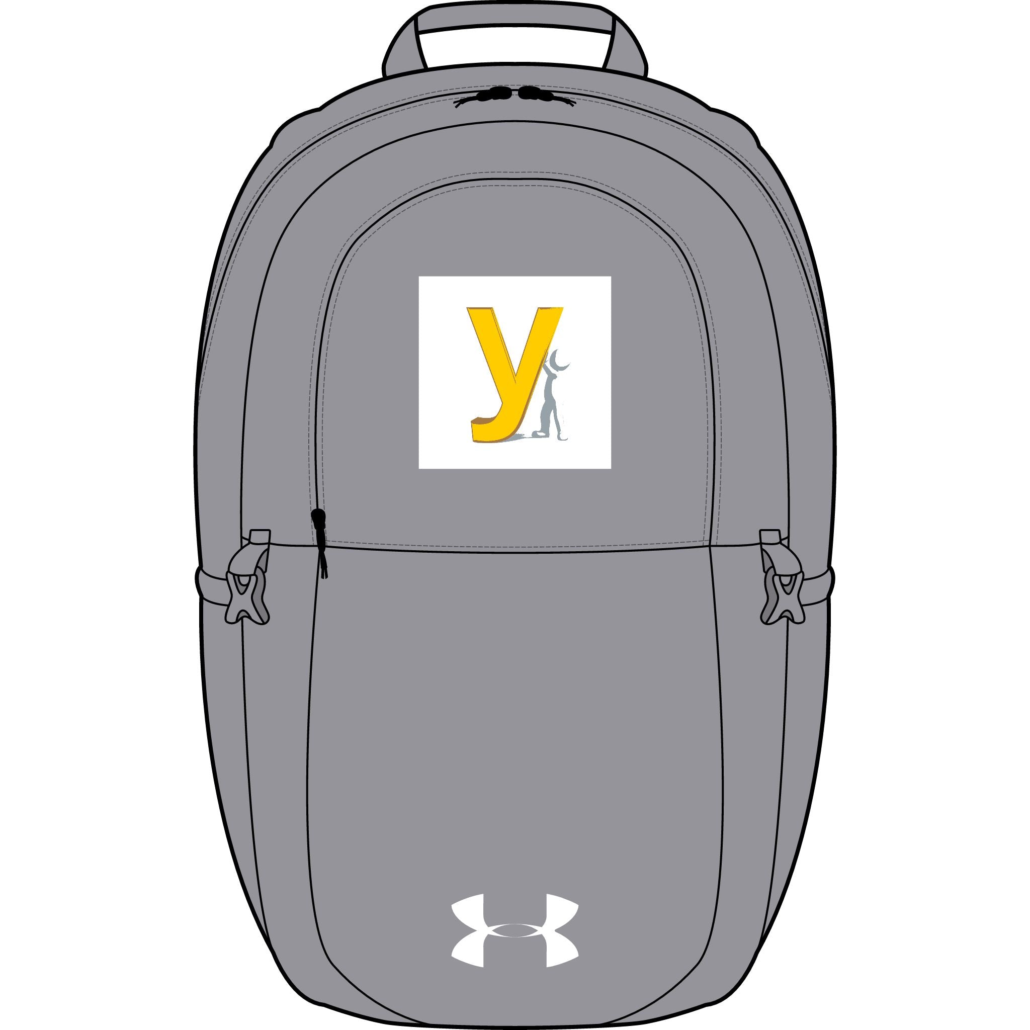 Gelbes Y-Monogramm mit Golfspieler-Rucksack | Bestickter Sport-Rucksack