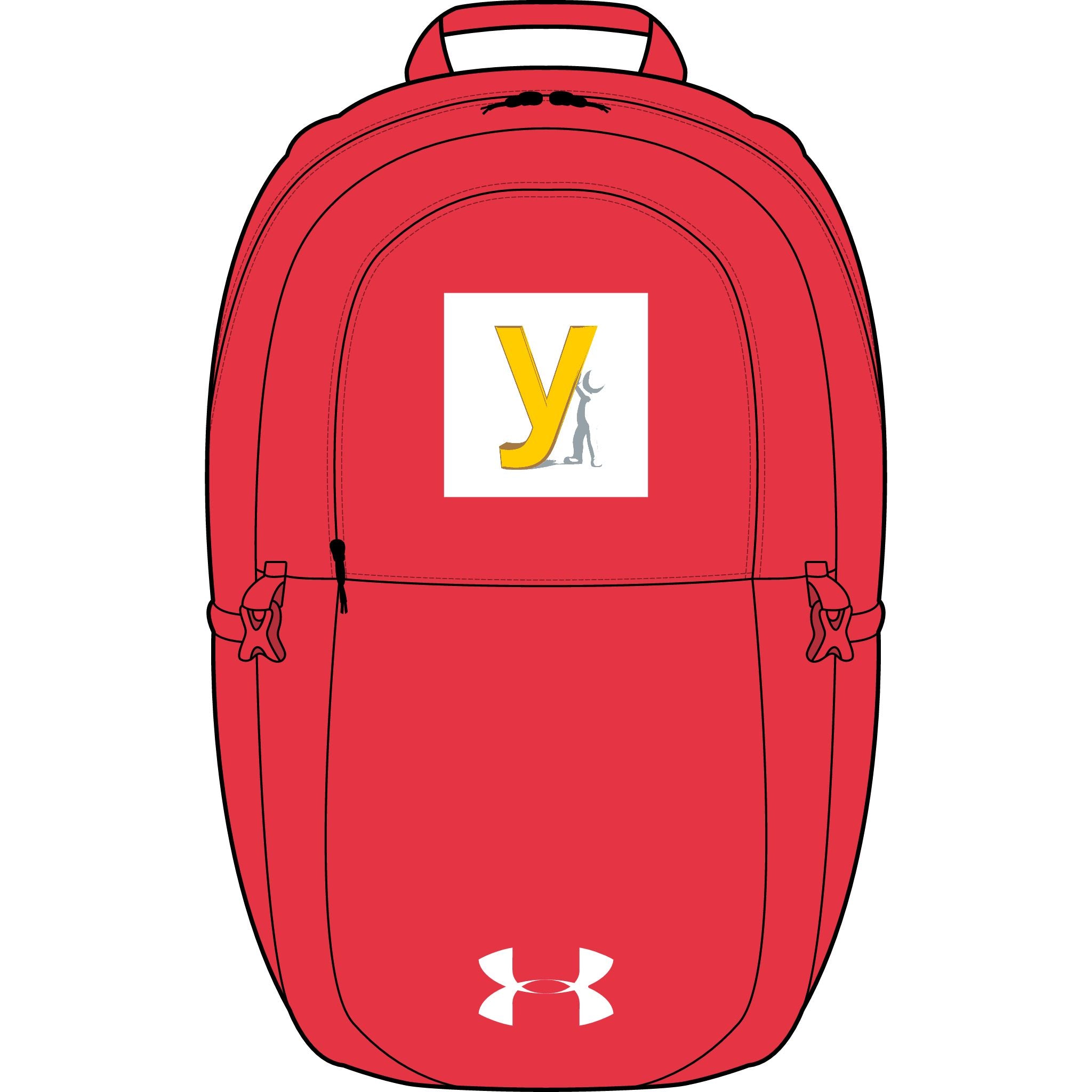 Gelbes Y-Monogramm mit Golfspieler-Rucksack | Bestickter Sport-Rucksack