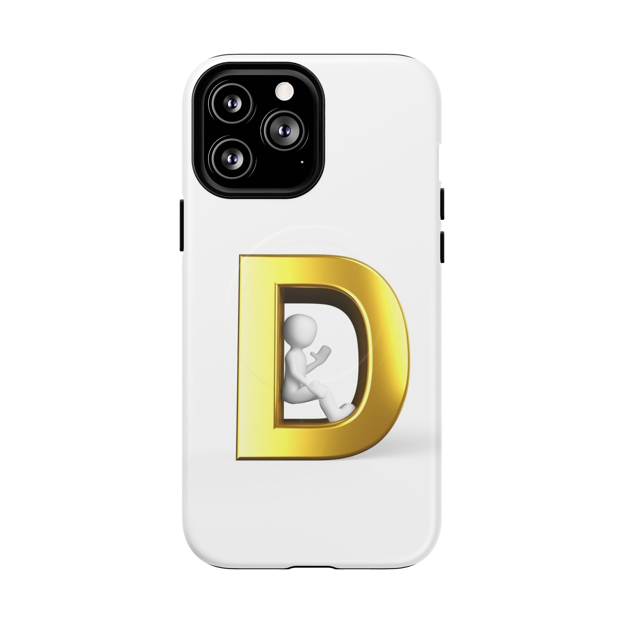 Coque de téléphone à monogramme lettre D or | Coque magnétique résistante