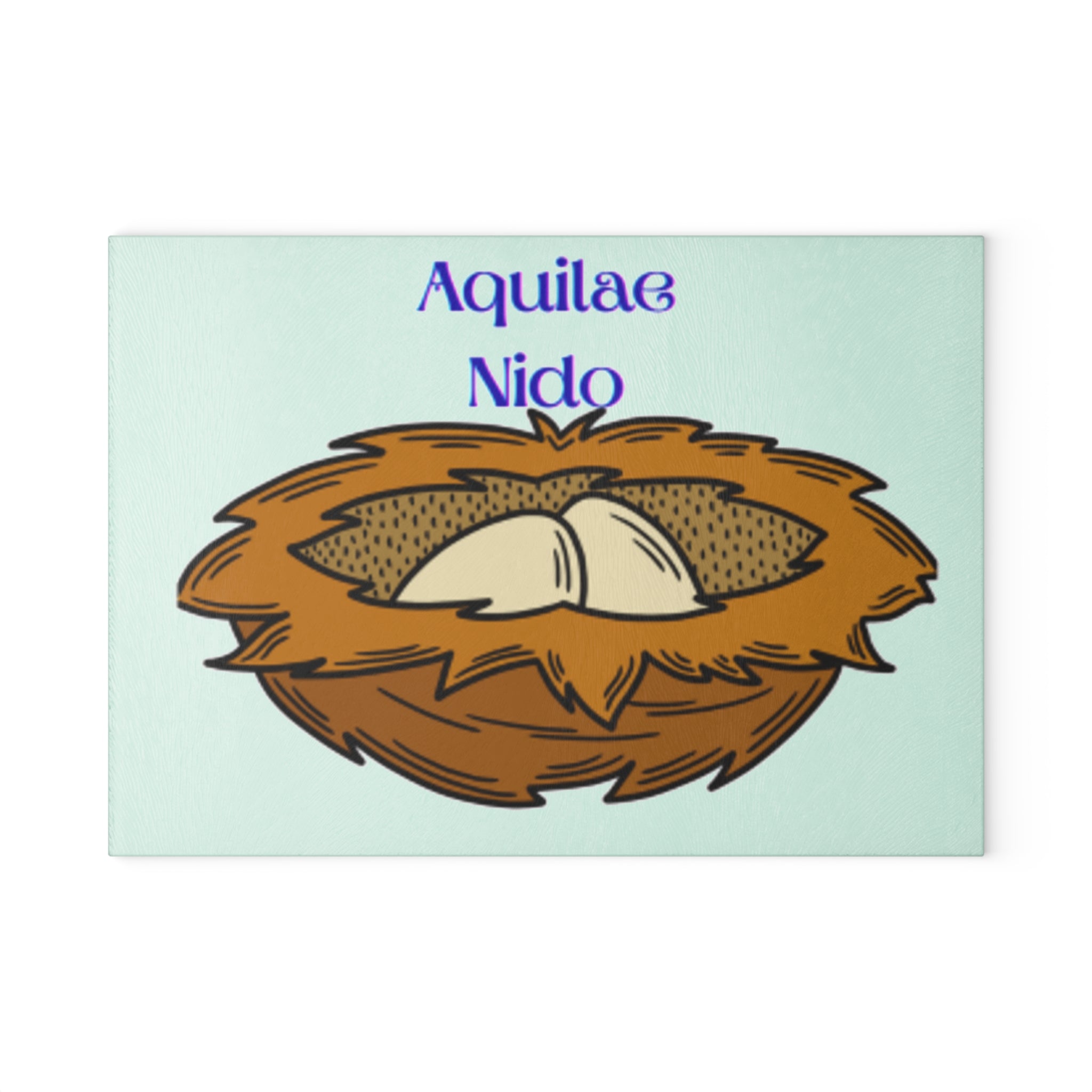 Aquilae Nido Nest Illustration Glass Cutting Board | Bird Nest Kitchen Decor