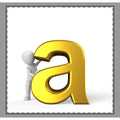 Gold Letter A Monogram Woven-Style Coverlet