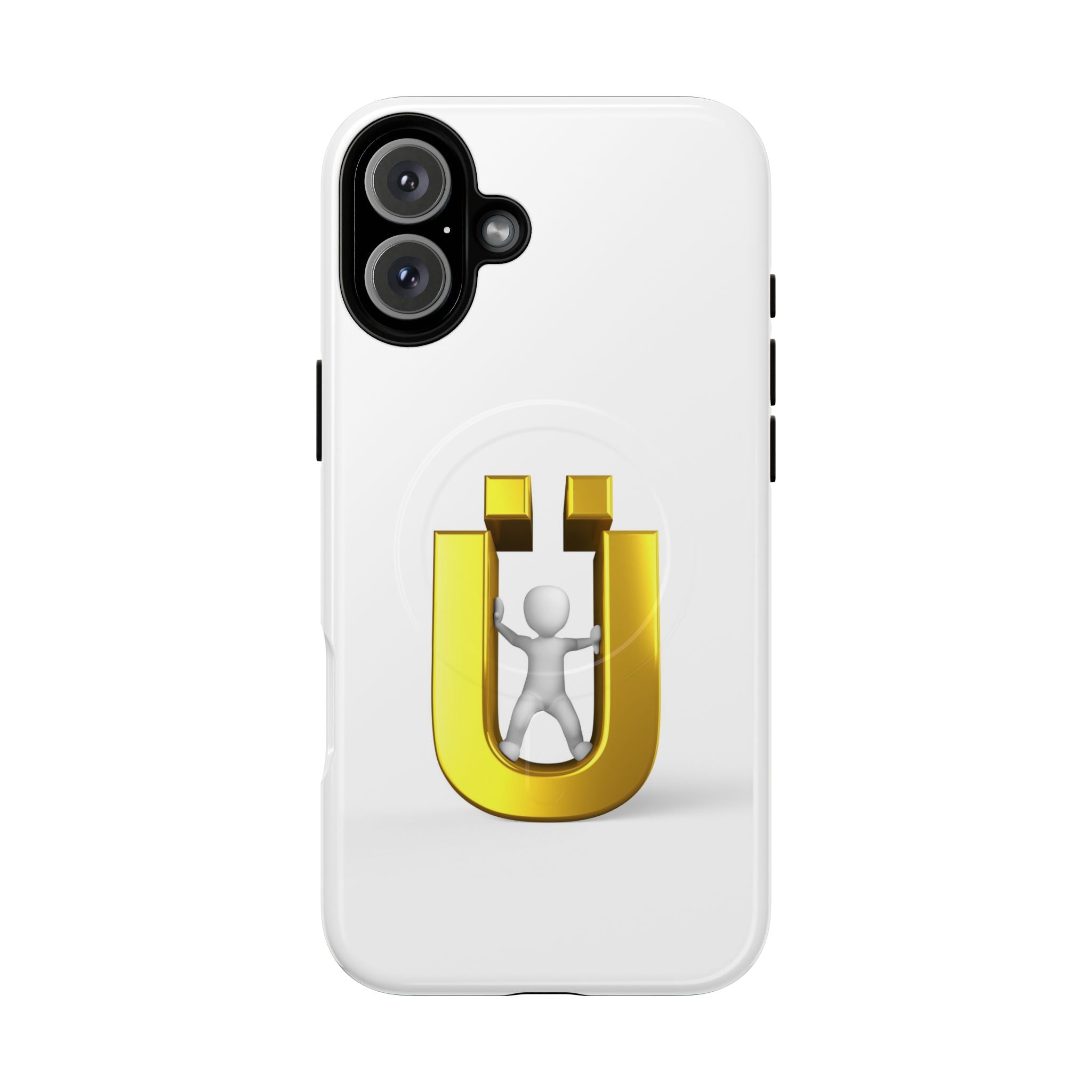 Coque de téléphone à logo lettre Ü dorée | Coque magnétique robuste