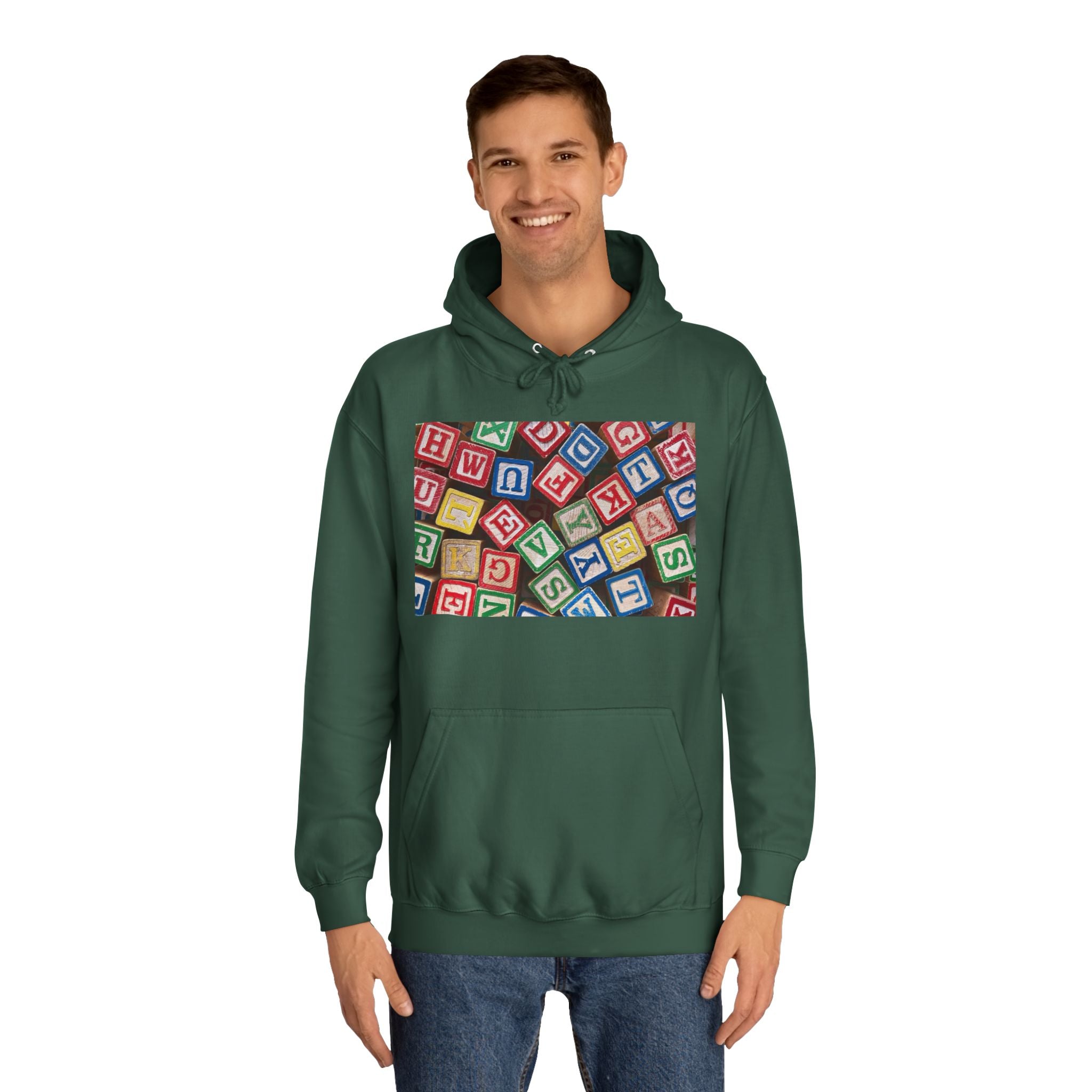 Colorful Alphabet Blocks Hoodie | Kids Letter Blocks Design
