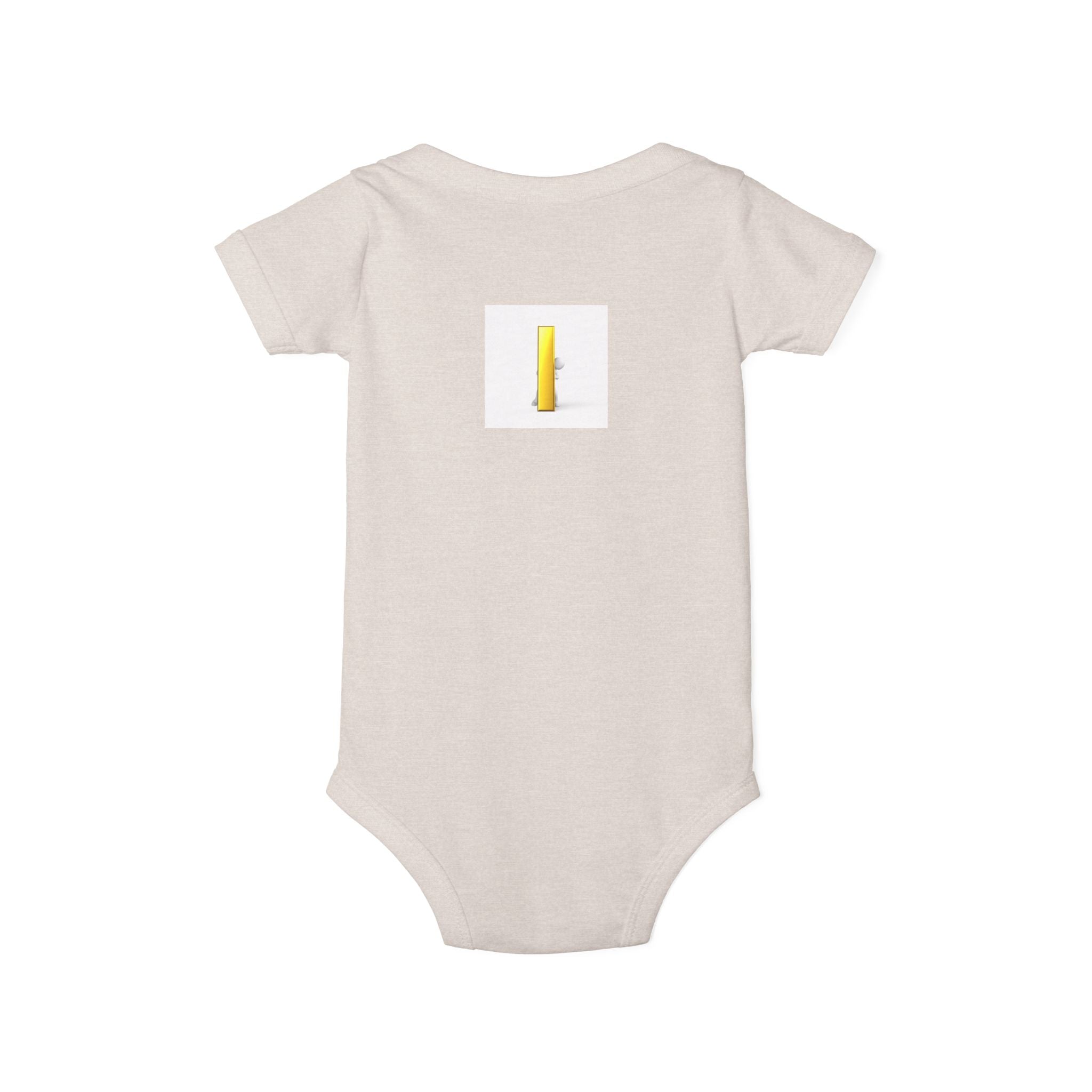 Yellow Letter i Infant One Piece | Minimal Baby Bodysuit