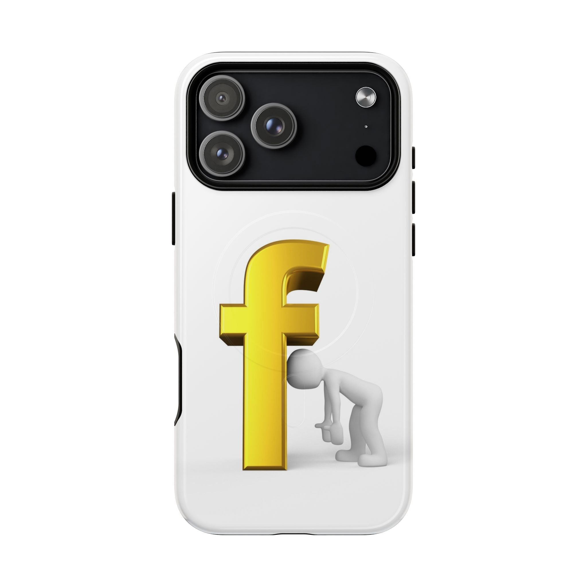 3D Gold Letter F Phone Case | Tough Magnetic Case