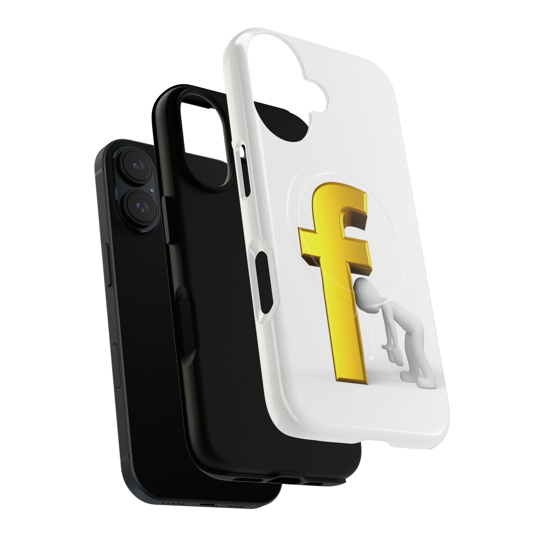 3D Gold Letter F Phone Case | Tough Magnetic Case