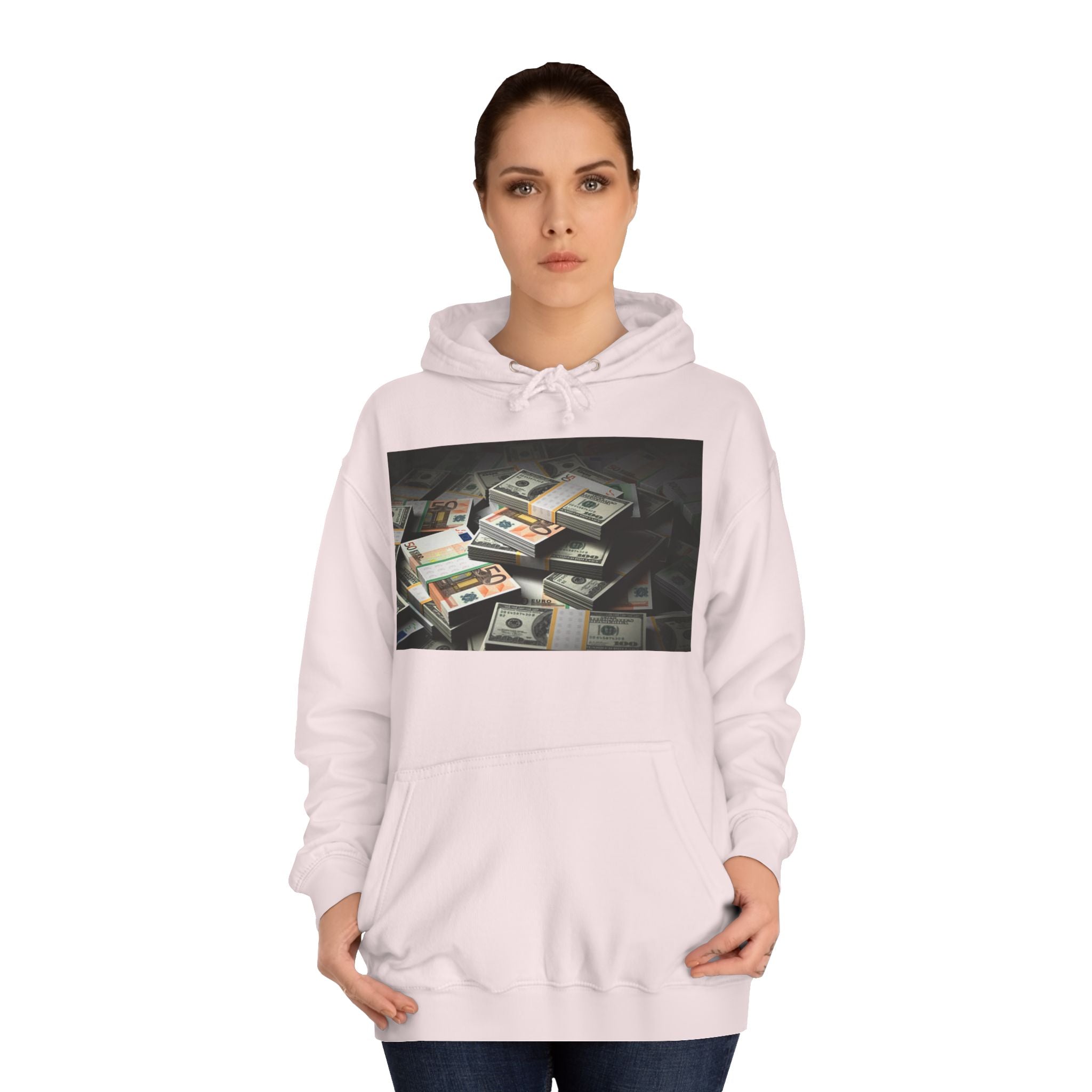 Stacked Cash Money Hoodie | Vintage Banknote Print, Stacks of Dollars