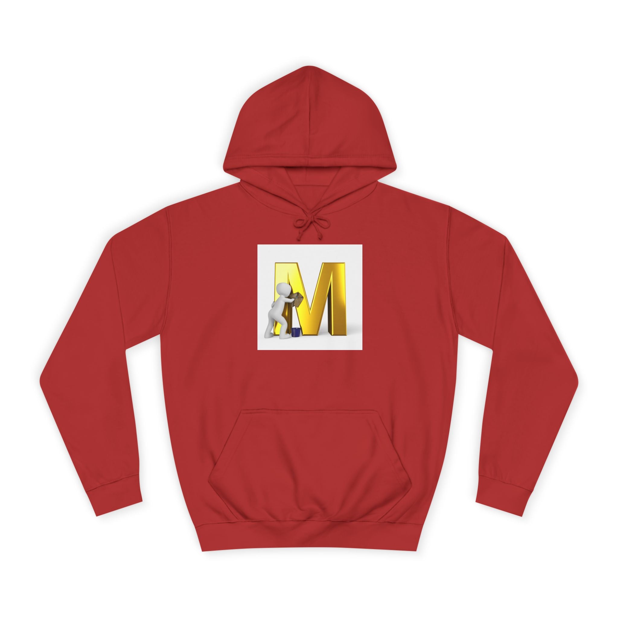 Gold Letter M with Figure Hoodie | Monogram Initial M Sweatshirt