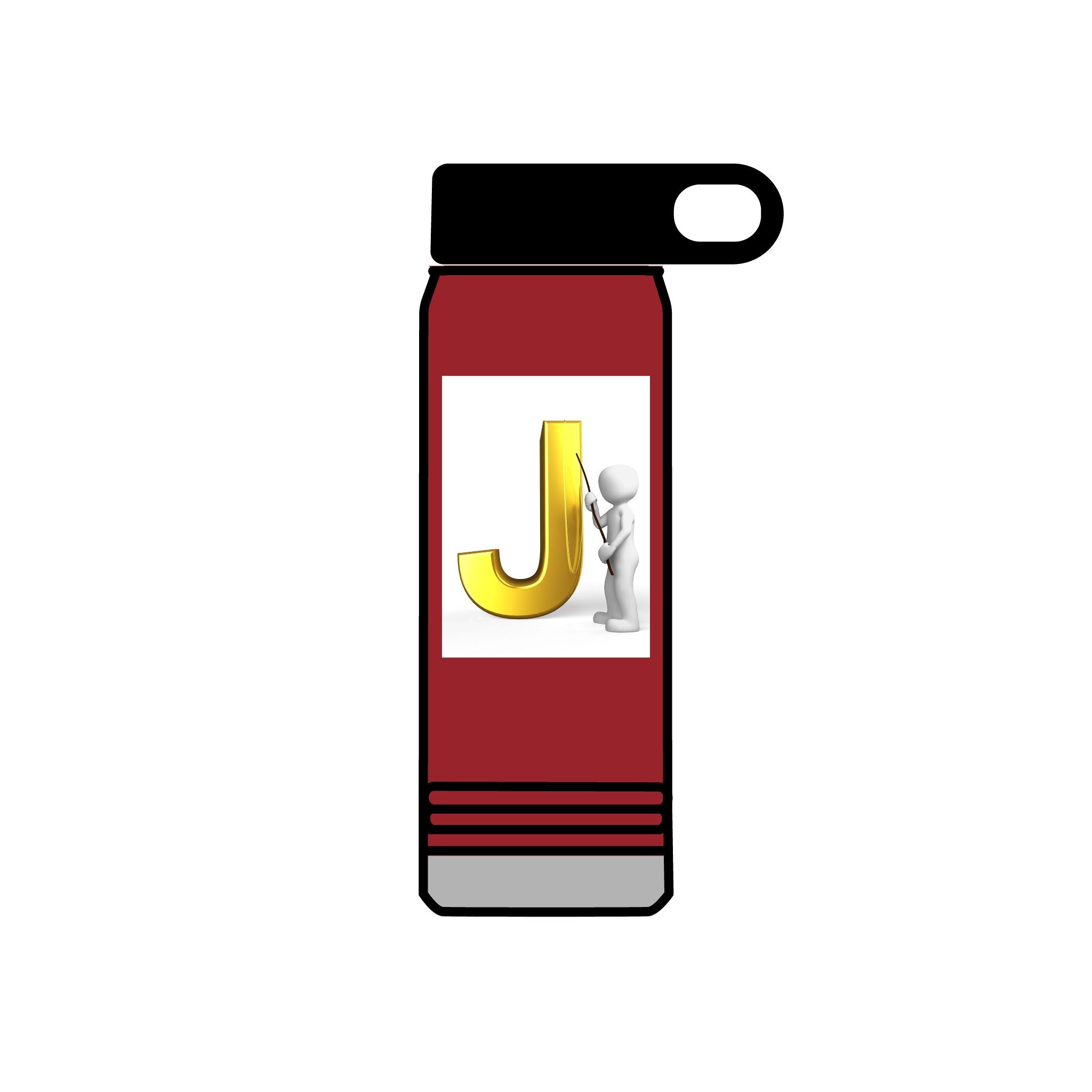 Gold Letter J Monogram Water Bottle | Initial J 20oz