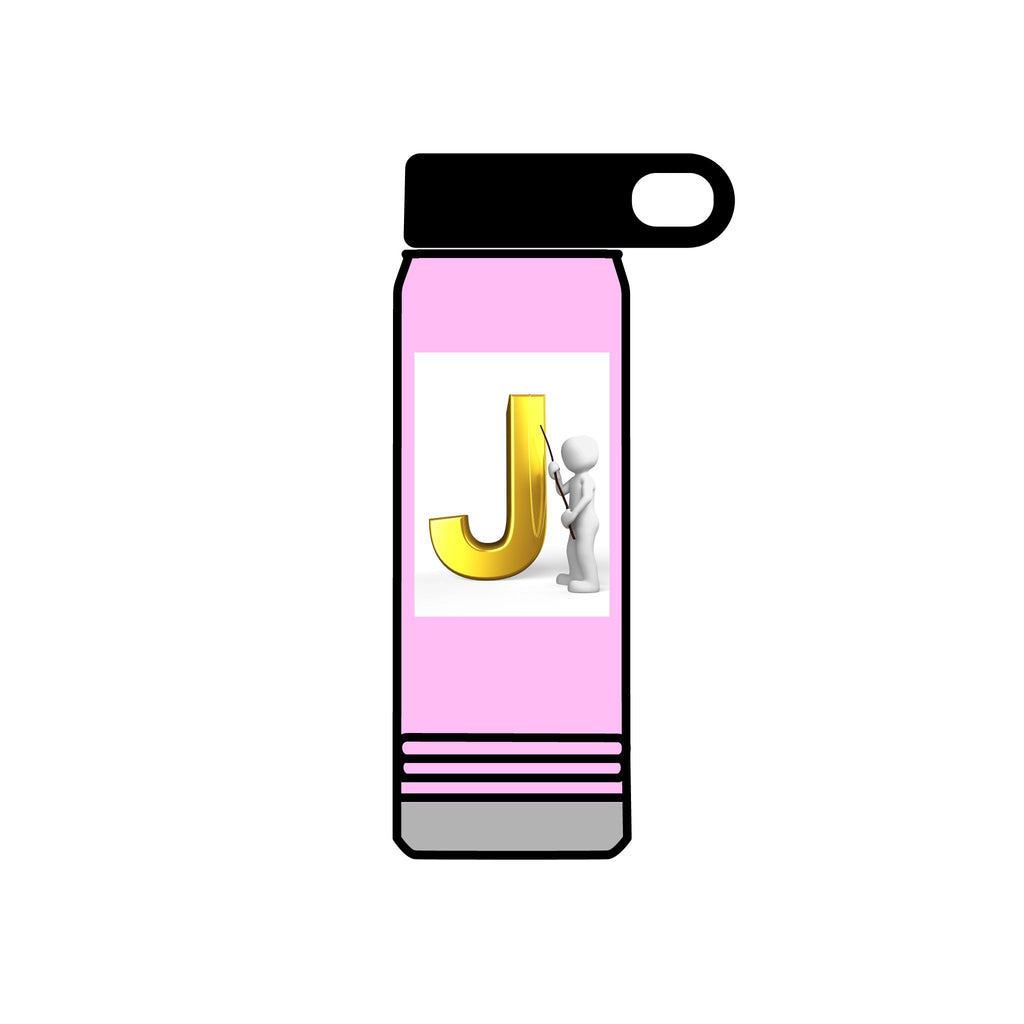 Gold Letter J Monogram Water Bottle | Initial J 20oz