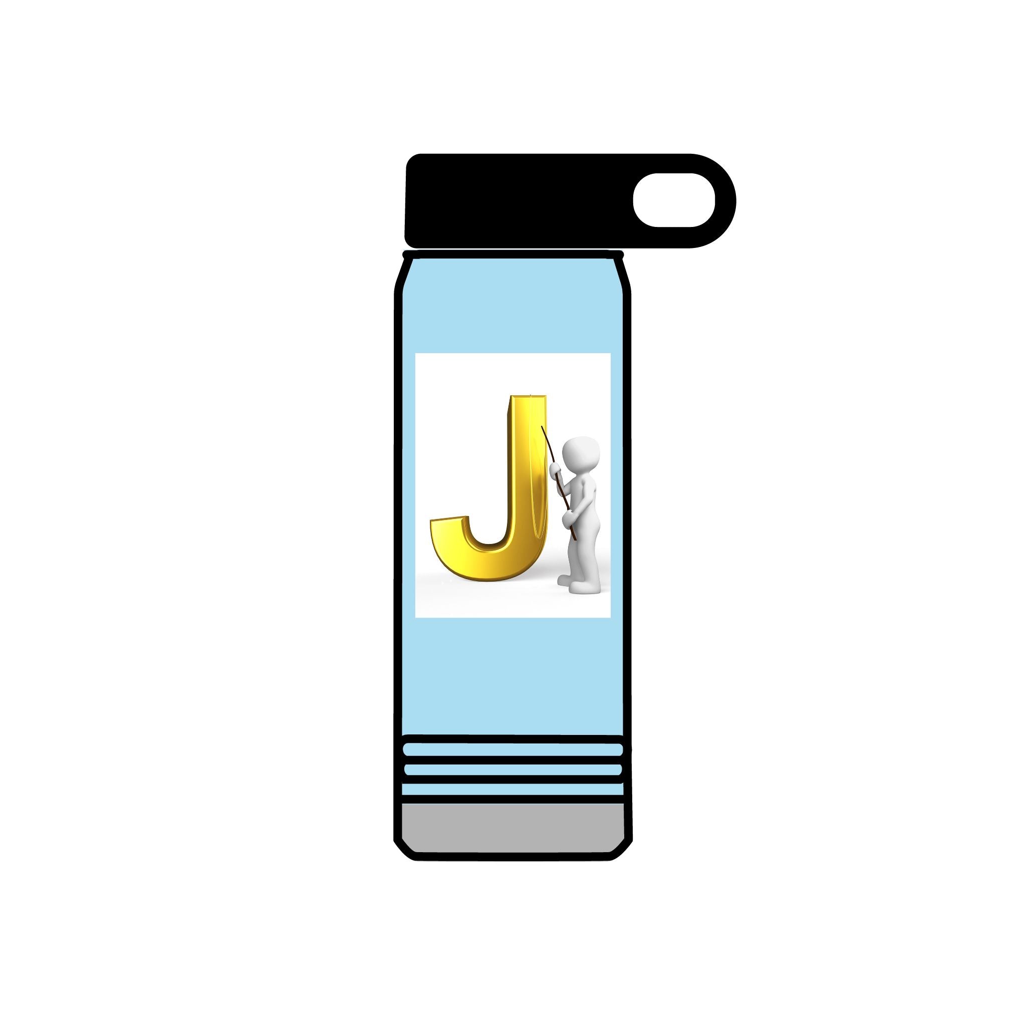 Gold Letter J Monogram Water Bottle | Initial J 20oz