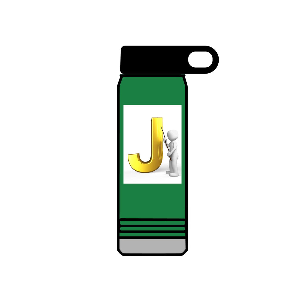 Gold Letter J Monogram Water Bottle | Initial J 20oz