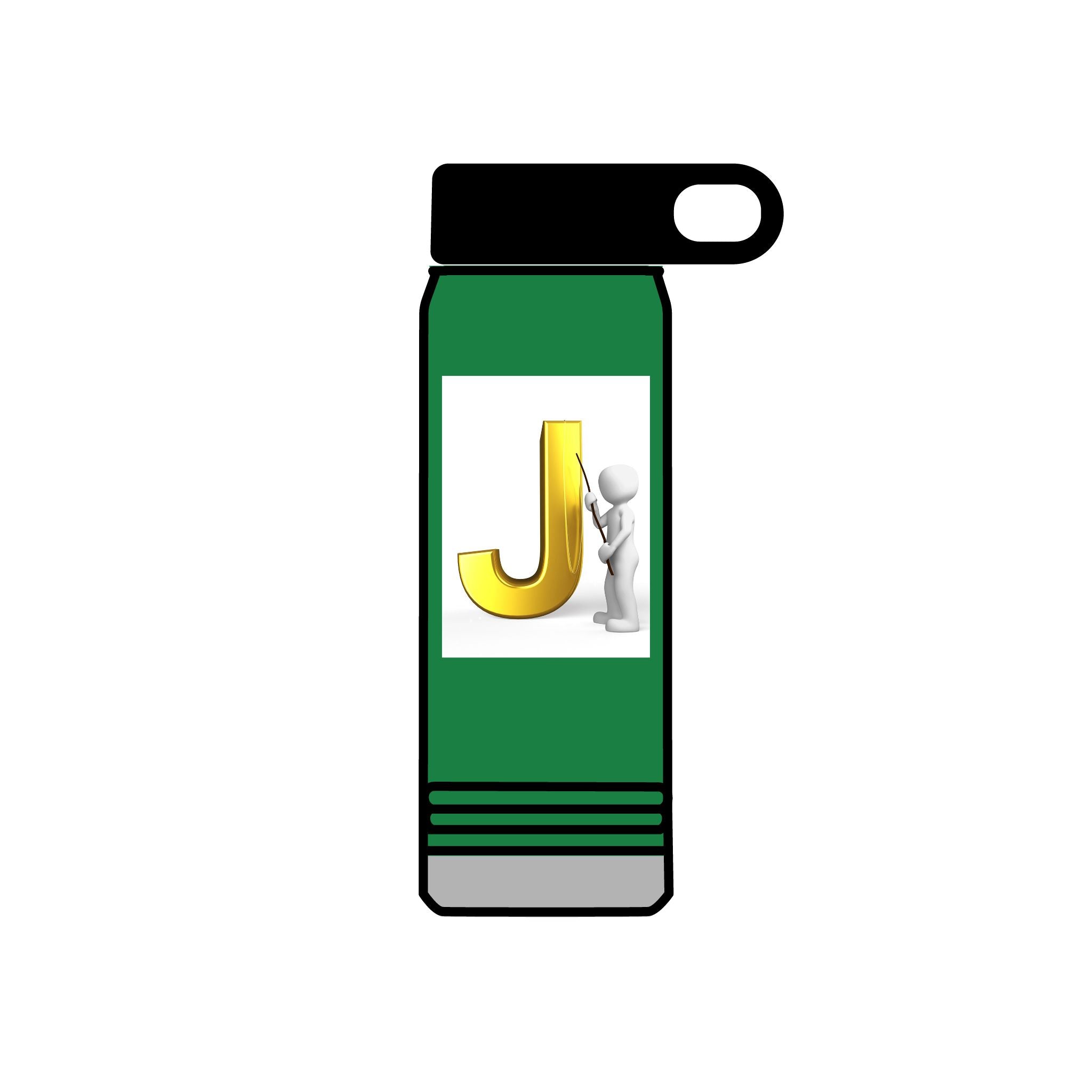 Gold Letter J Monogram Water Bottle | Initial J 20oz