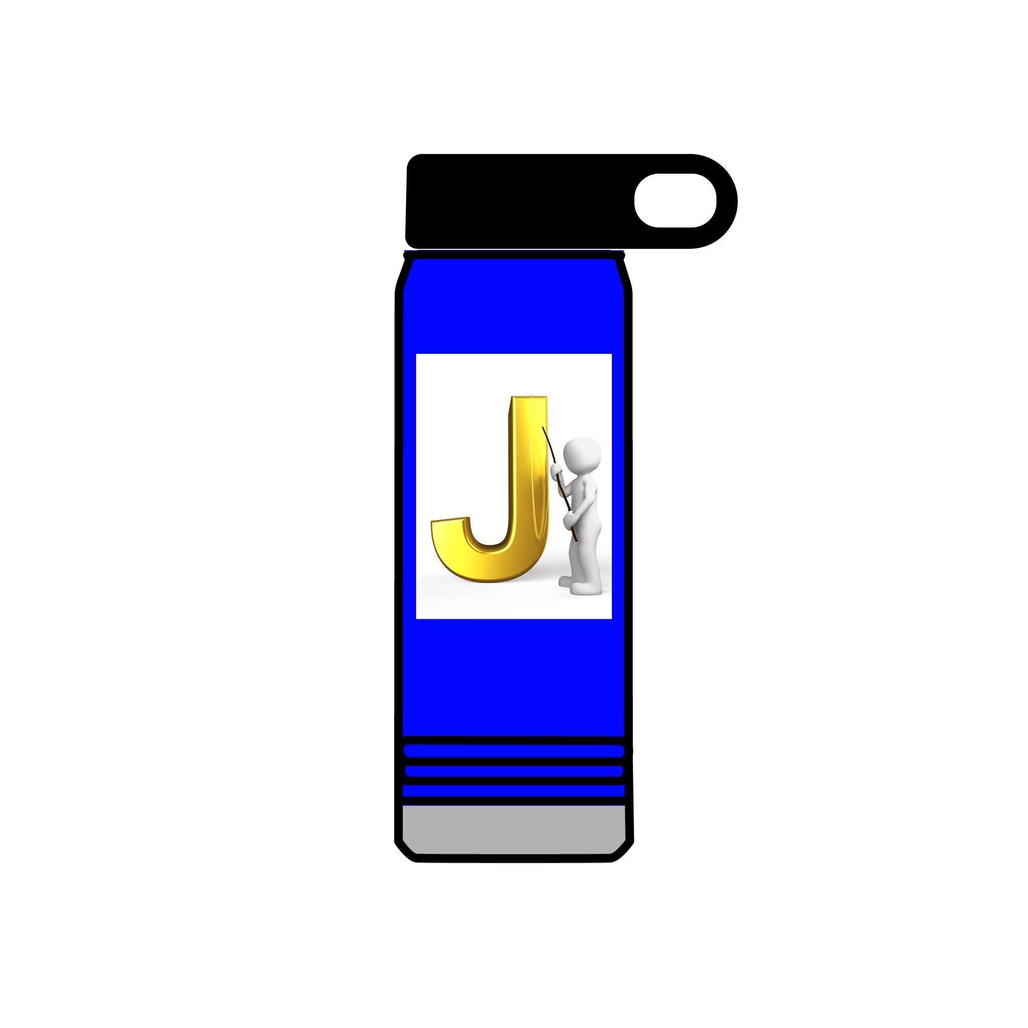 Gold Letter J Monogram Water Bottle | Initial J 20oz