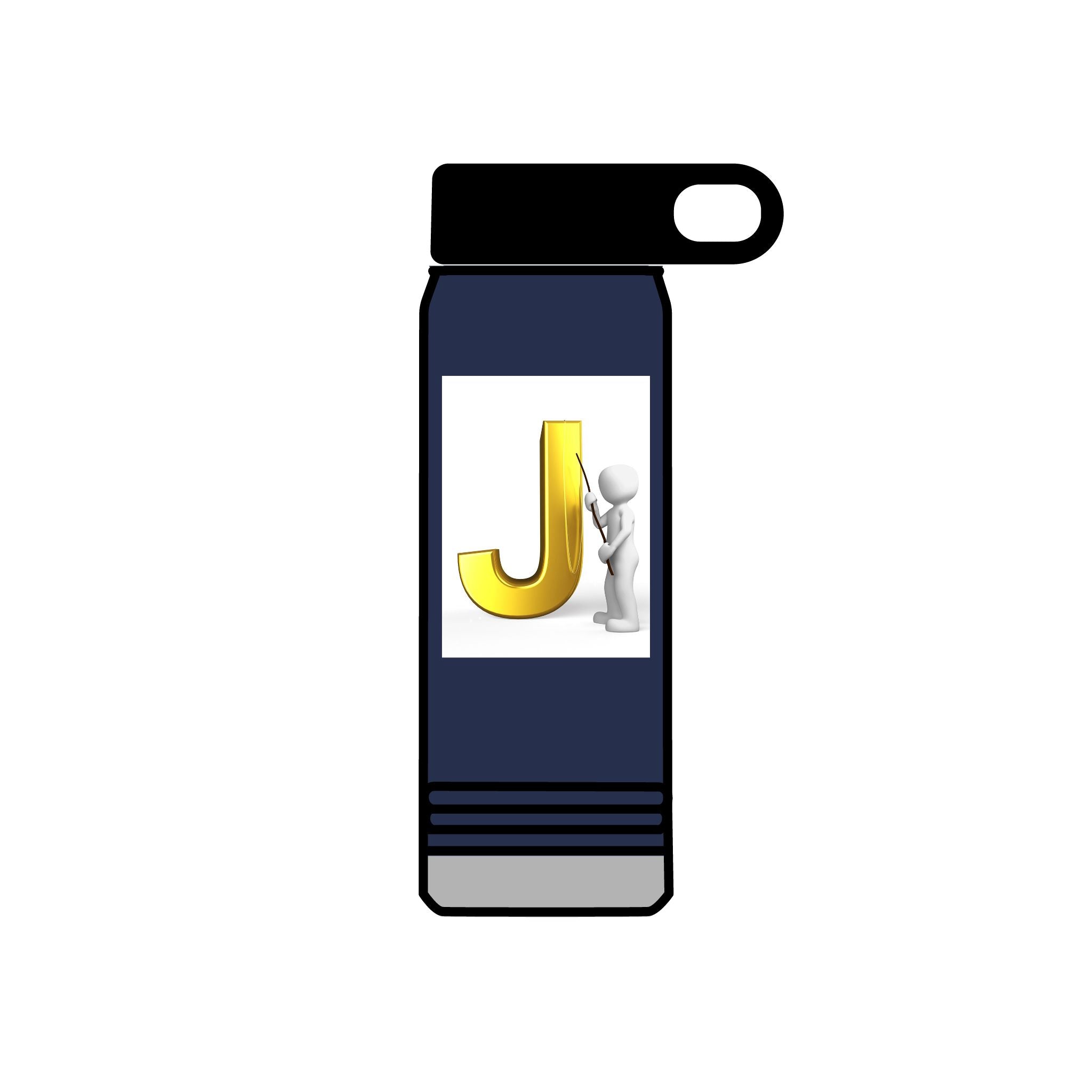 Gold Letter J Monogram Water Bottle | Initial J 20oz