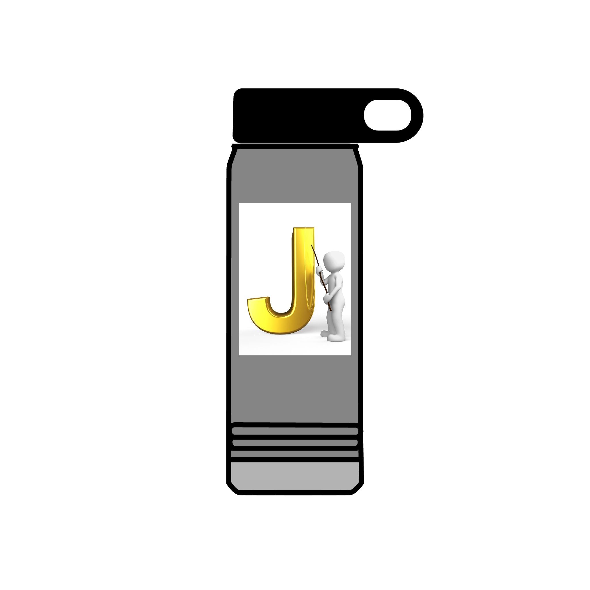 Gold Letter J Monogram Water Bottle | Initial J 20oz