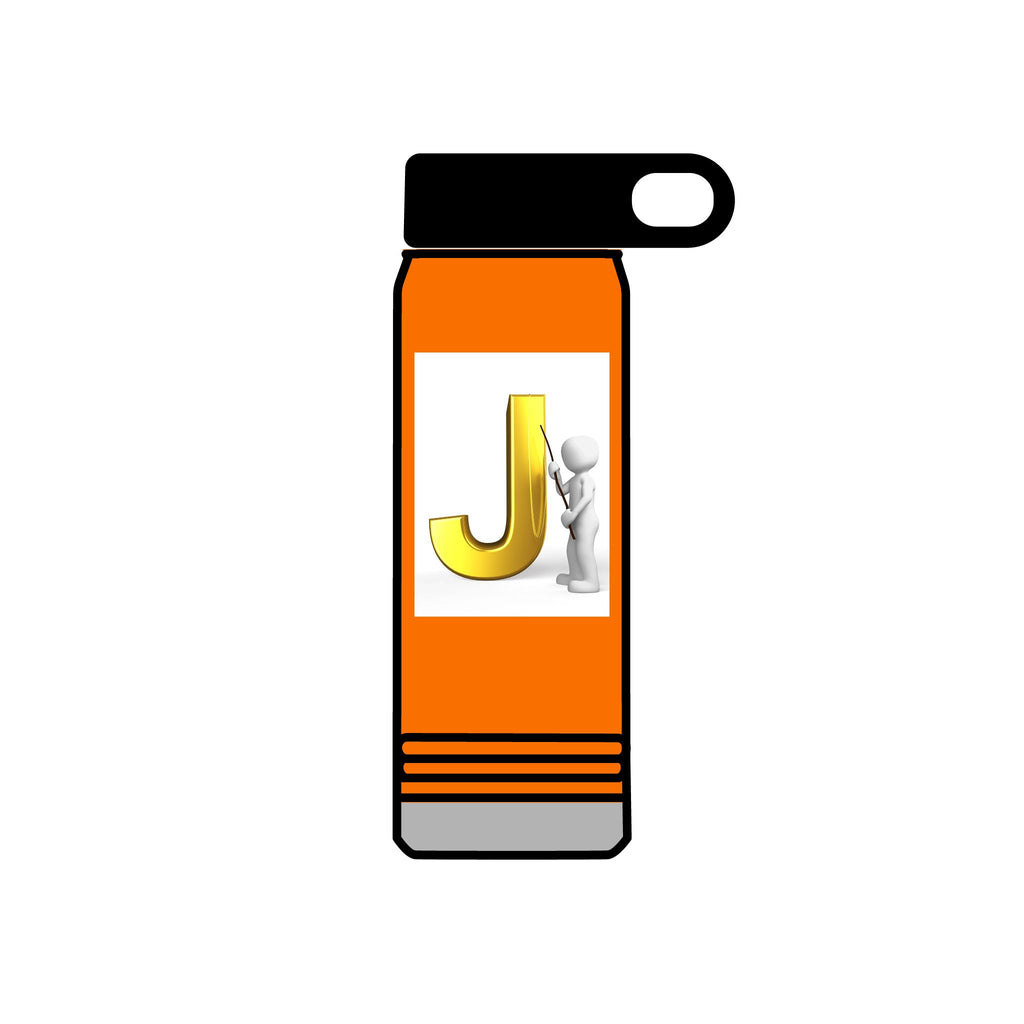 Gold Letter J Monogram Water Bottle | Initial J 20oz