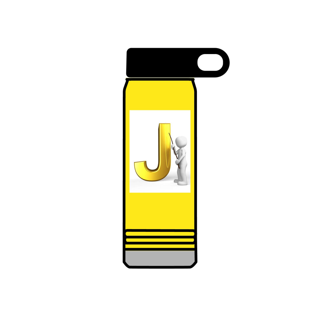 Gold Letter J Monogram Water Bottle | Initial J 20oz
