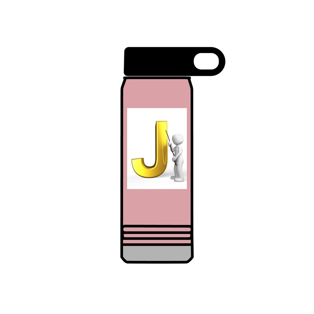 Gold Letter J Monogram Water Bottle | Initial J 20oz