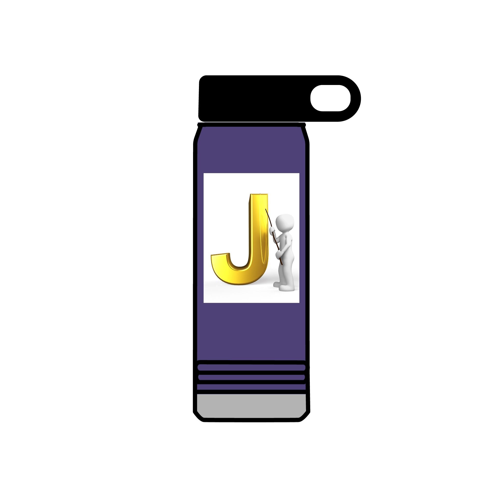 Gold Letter J Monogram Water Bottle | Initial J 20oz