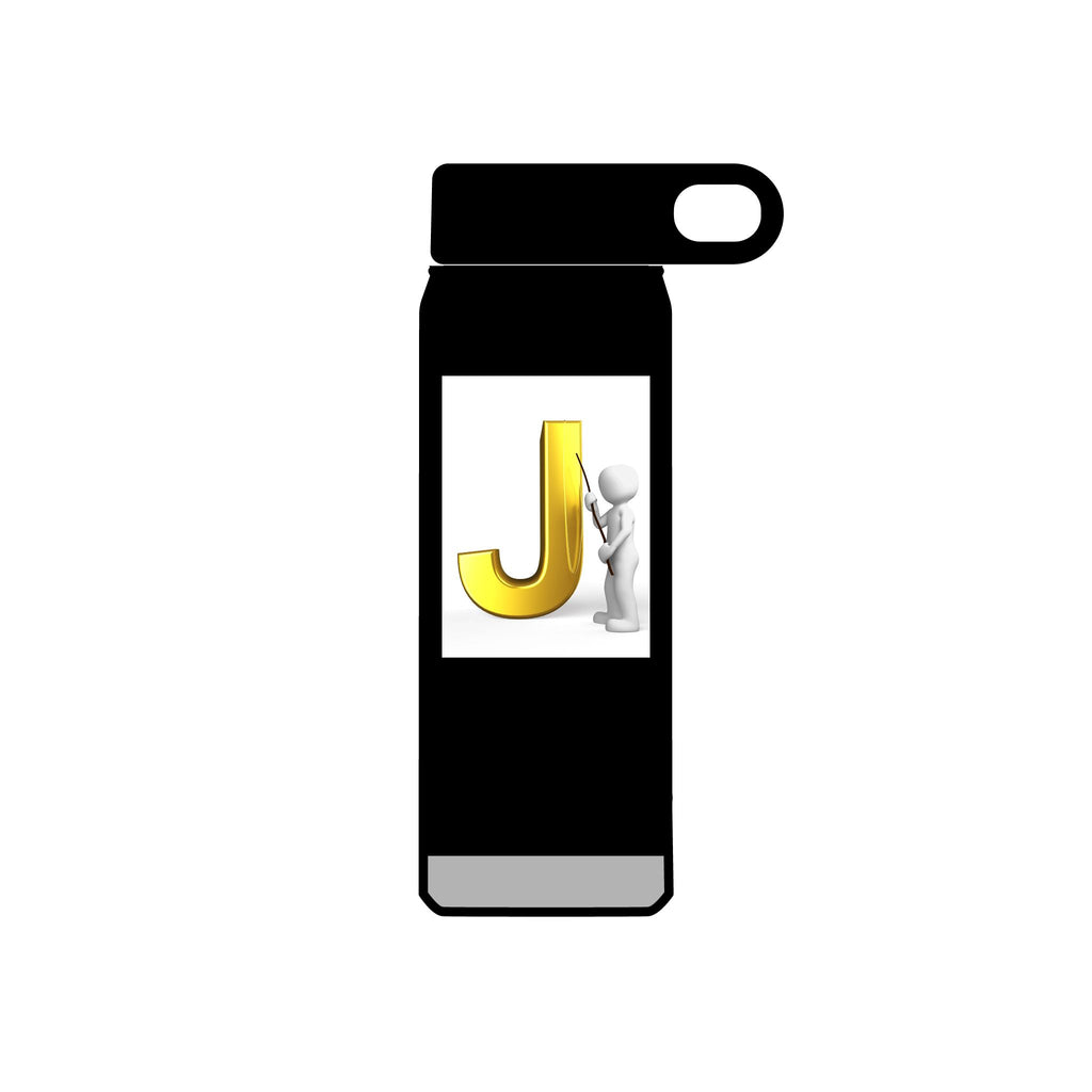 Gold Letter J Monogram Water Bottle | Initial J 20oz