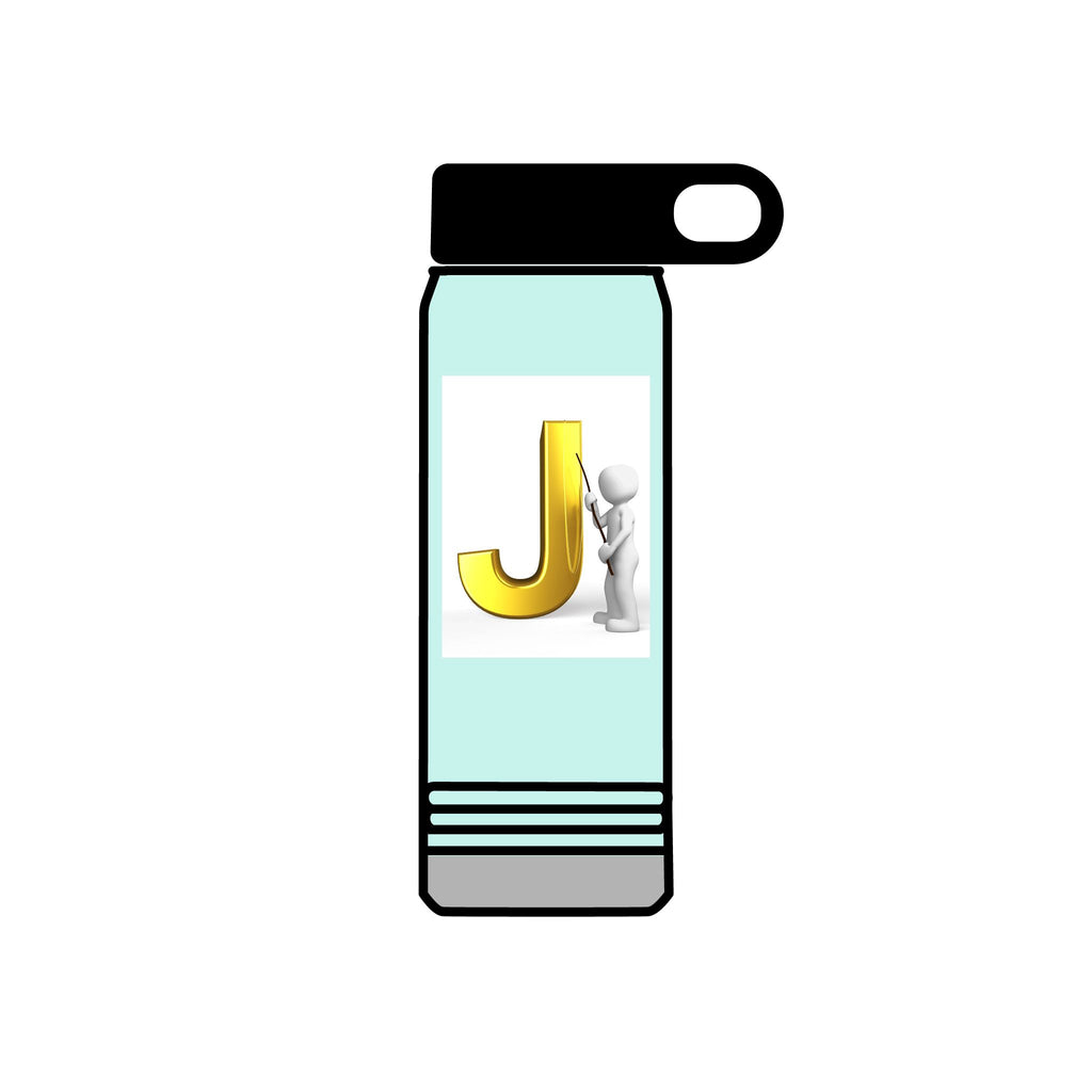 Gold Letter J Monogram Water Bottle | Initial J 20oz