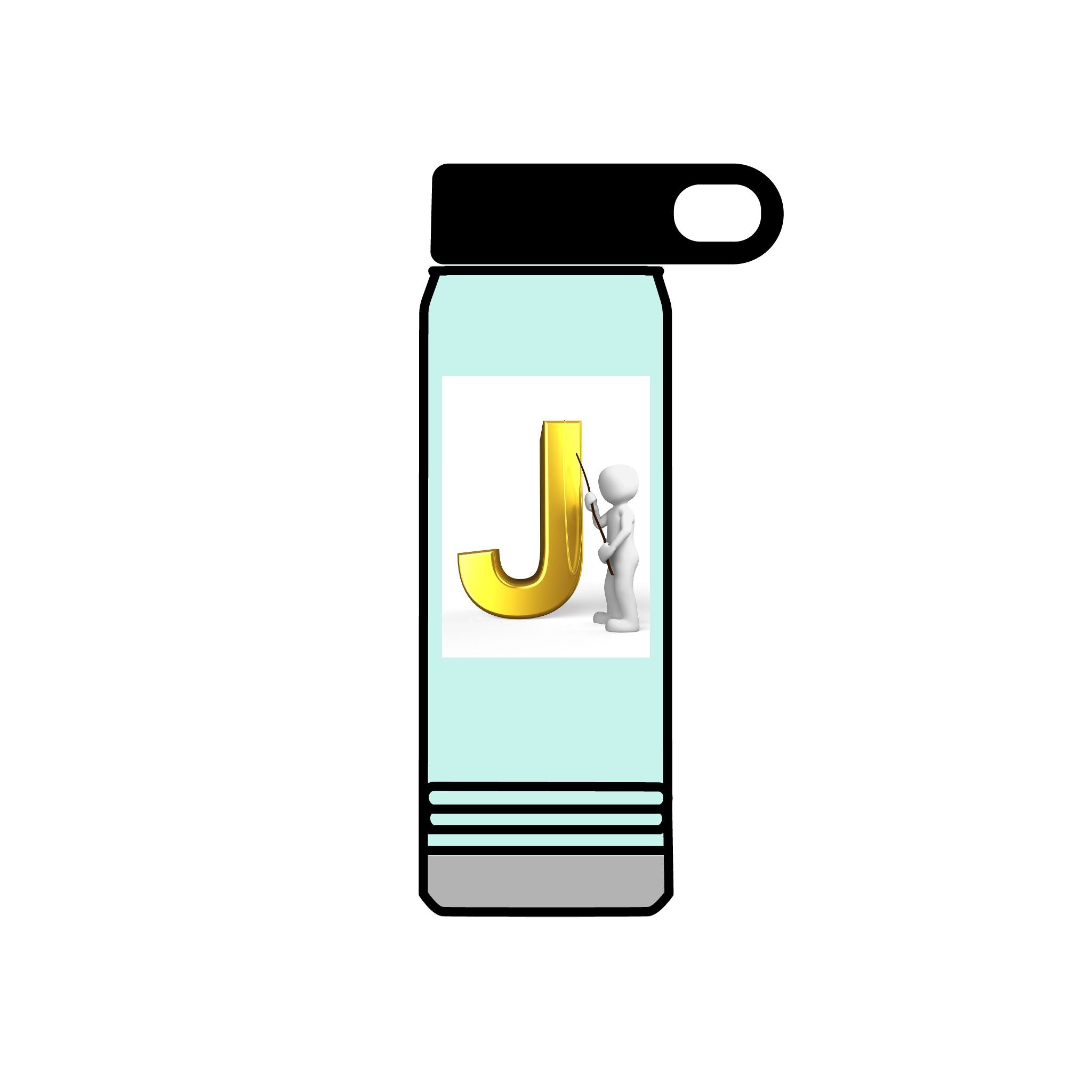 Gold Letter J Monogram Water Bottle | Initial J 20oz