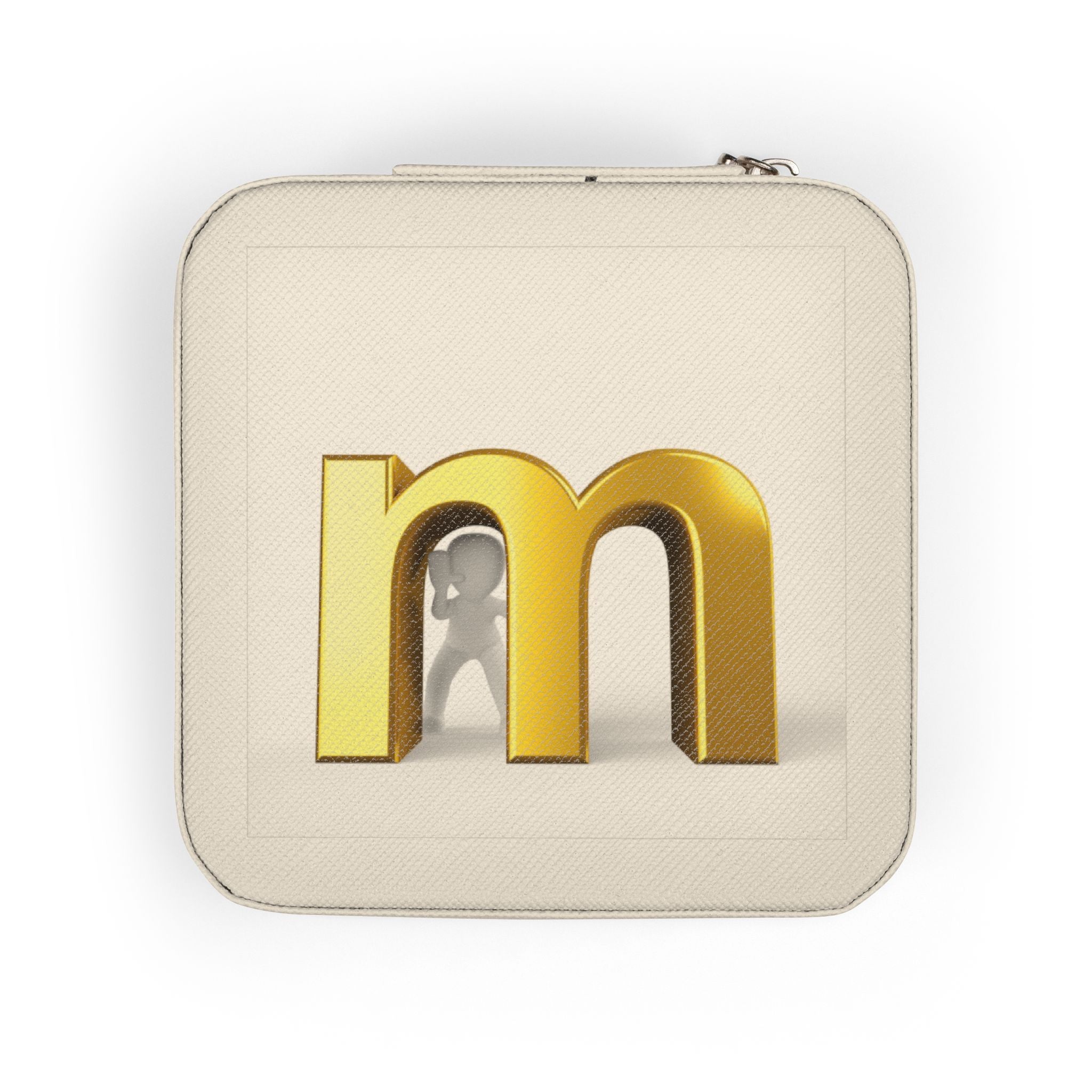 Monogram M Jewelry Travel Case | Compact Pink Leatherette Organizer