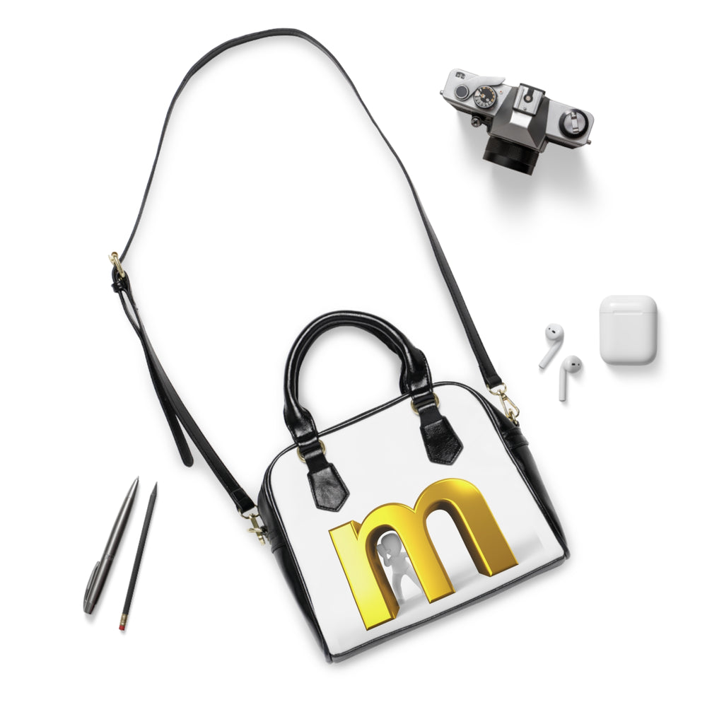 Gold 3D Letter M Handbag | Monogram Shoulder Handbag