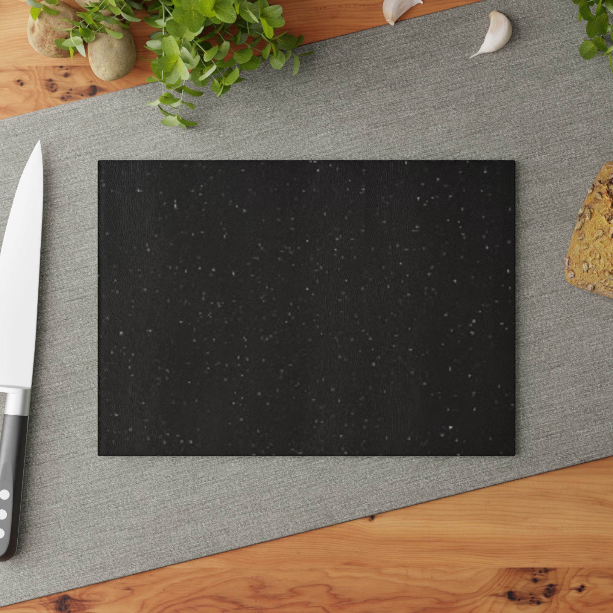 Black Speckled Pattern Glass Cutting Board | Tempered Kitchen Countertop Protector