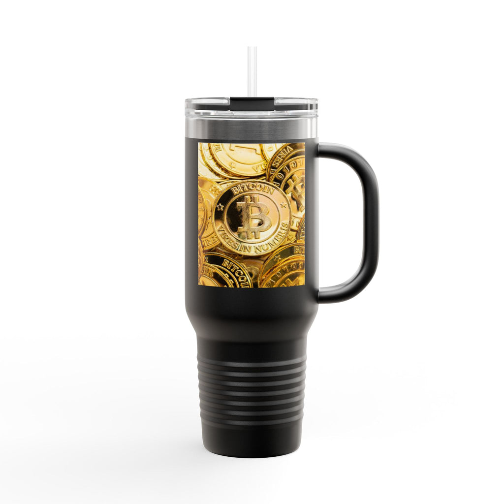 Bitcoin Coin Pattern Travel Mug | 40 oz Insulated Tumbler