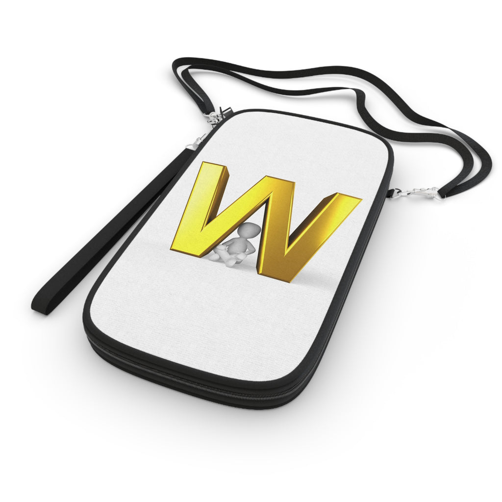 Gold Letter W Monogram Passport Wallet | Initial W Travel Document Holder