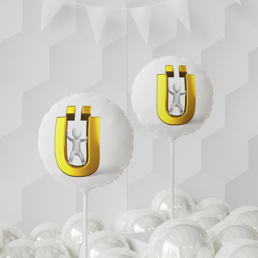 Gold Letter Ü with 3D Figure Balloon 11"
