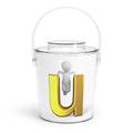 3D Gold Letter U Graphic Ice Bucket