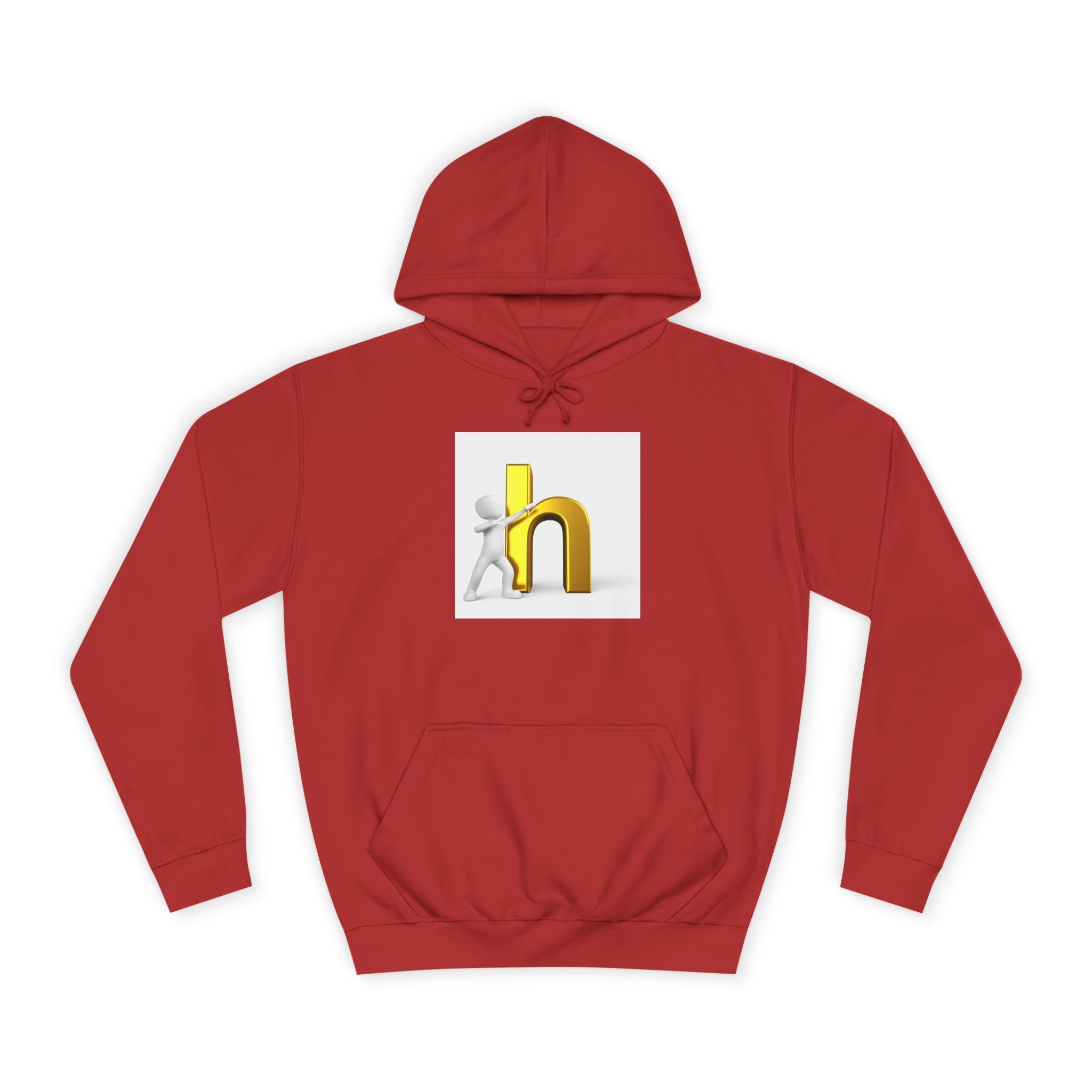 3D Gold Letter H Design Hoodie | Letterman Initial Hoodie