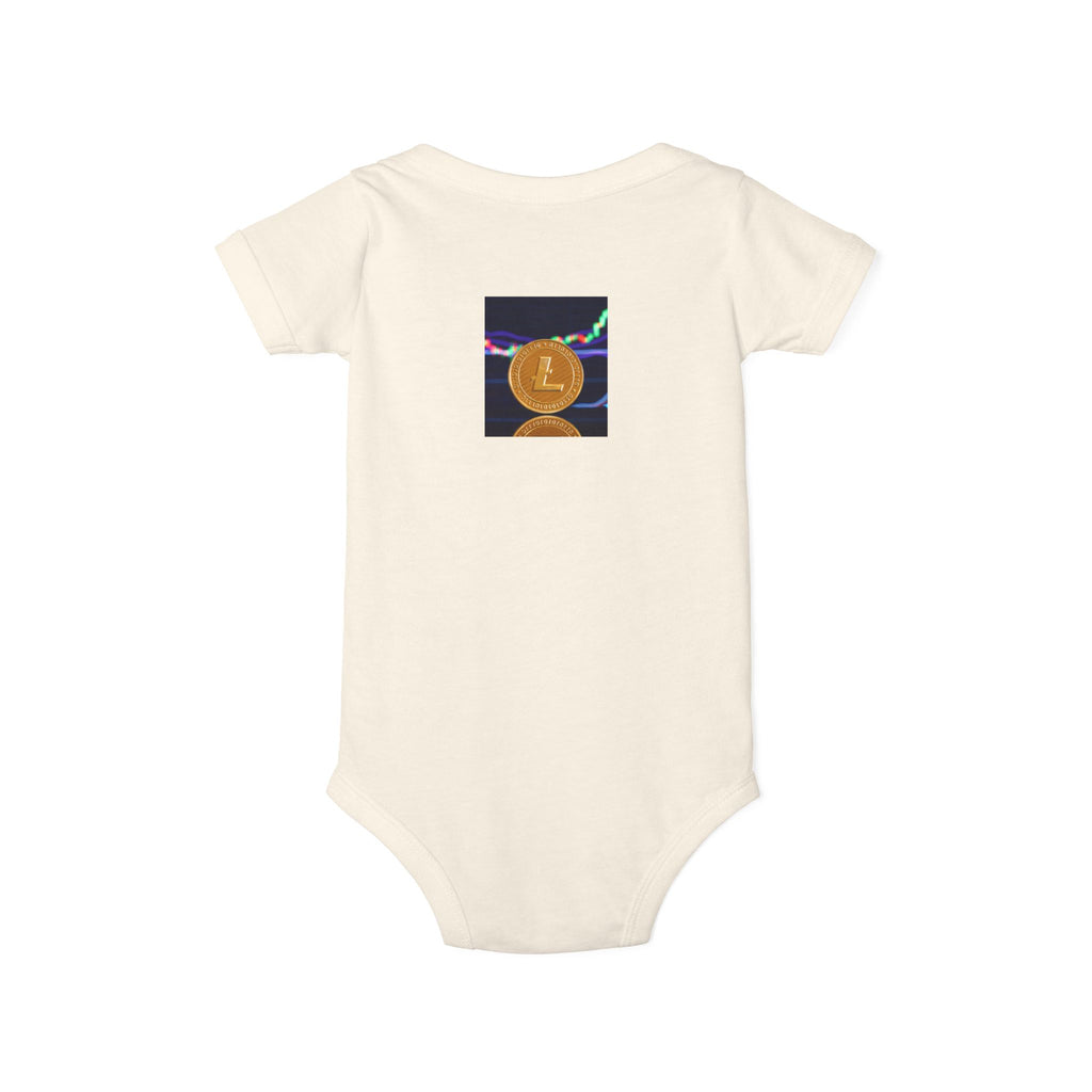 Litecoin Coin Graphic Infant Onesie | Cryptocurrency Baby Bodysuit