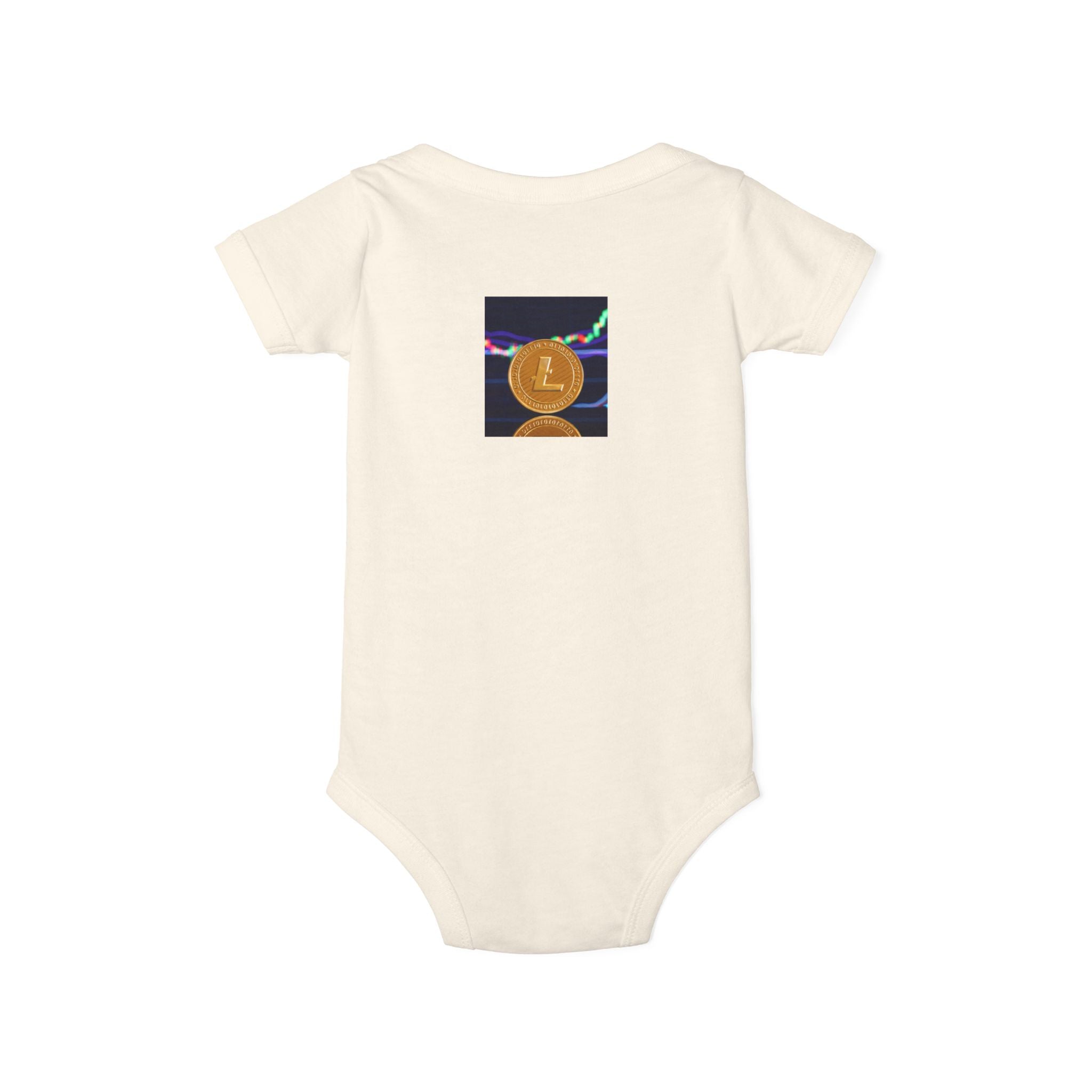 Litecoin Coin Graphic Infant Onesie | Cryptocurrency Baby Bodysuit