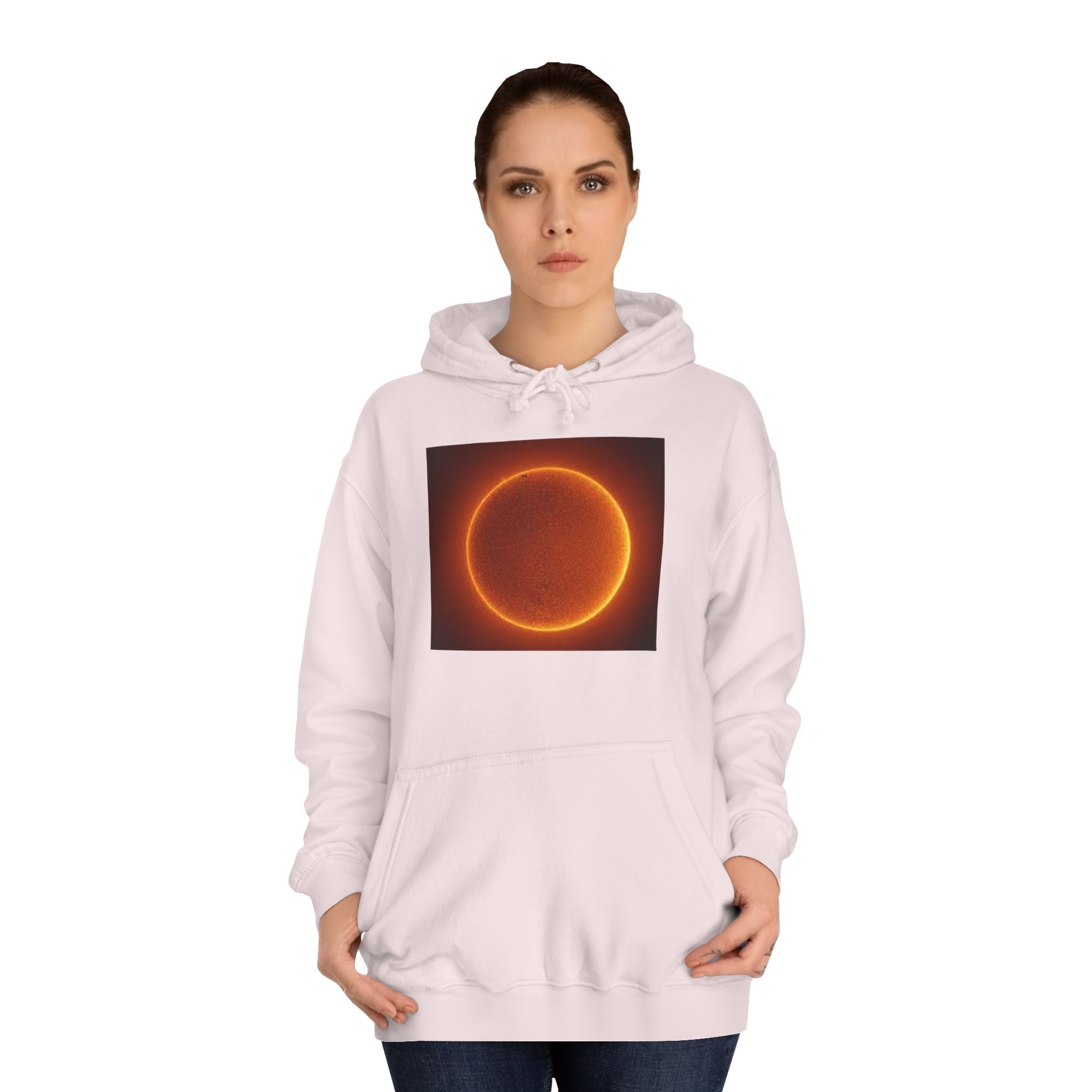 Fiery Solar Ring Hoodie | Sun Eclipse Graphic, Space Astronomy Sweatshirt